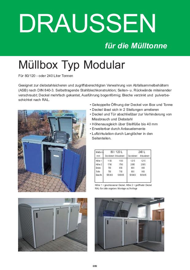 Müllbox MODULAR Katalogauszug