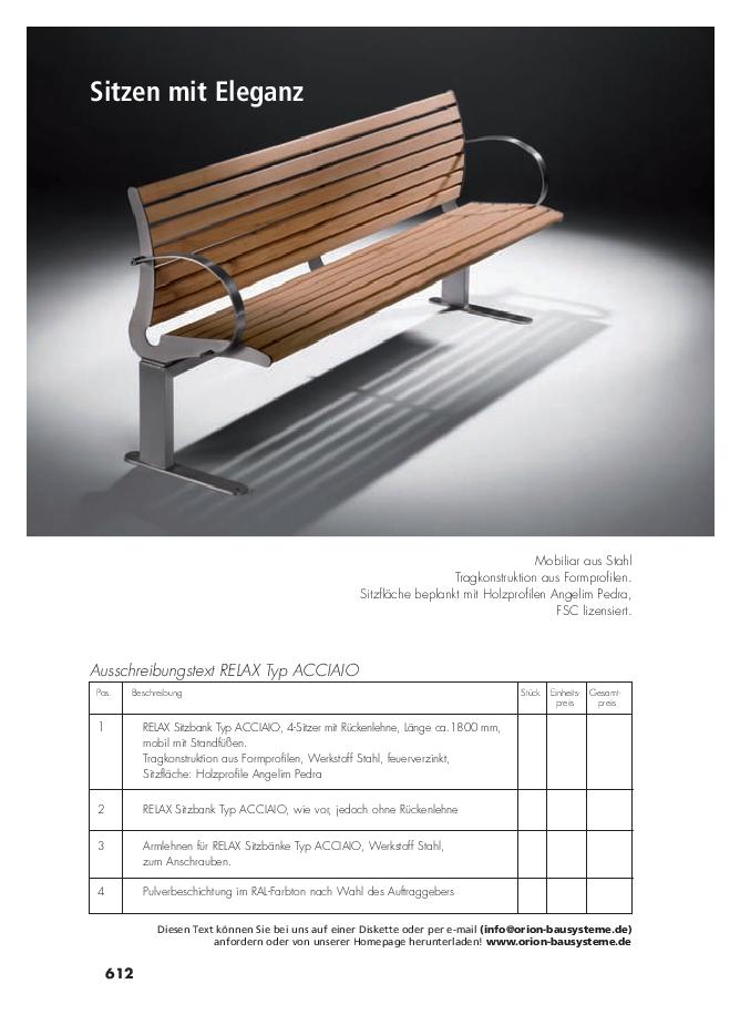 RELAX ACCIAIO Katalogauszug