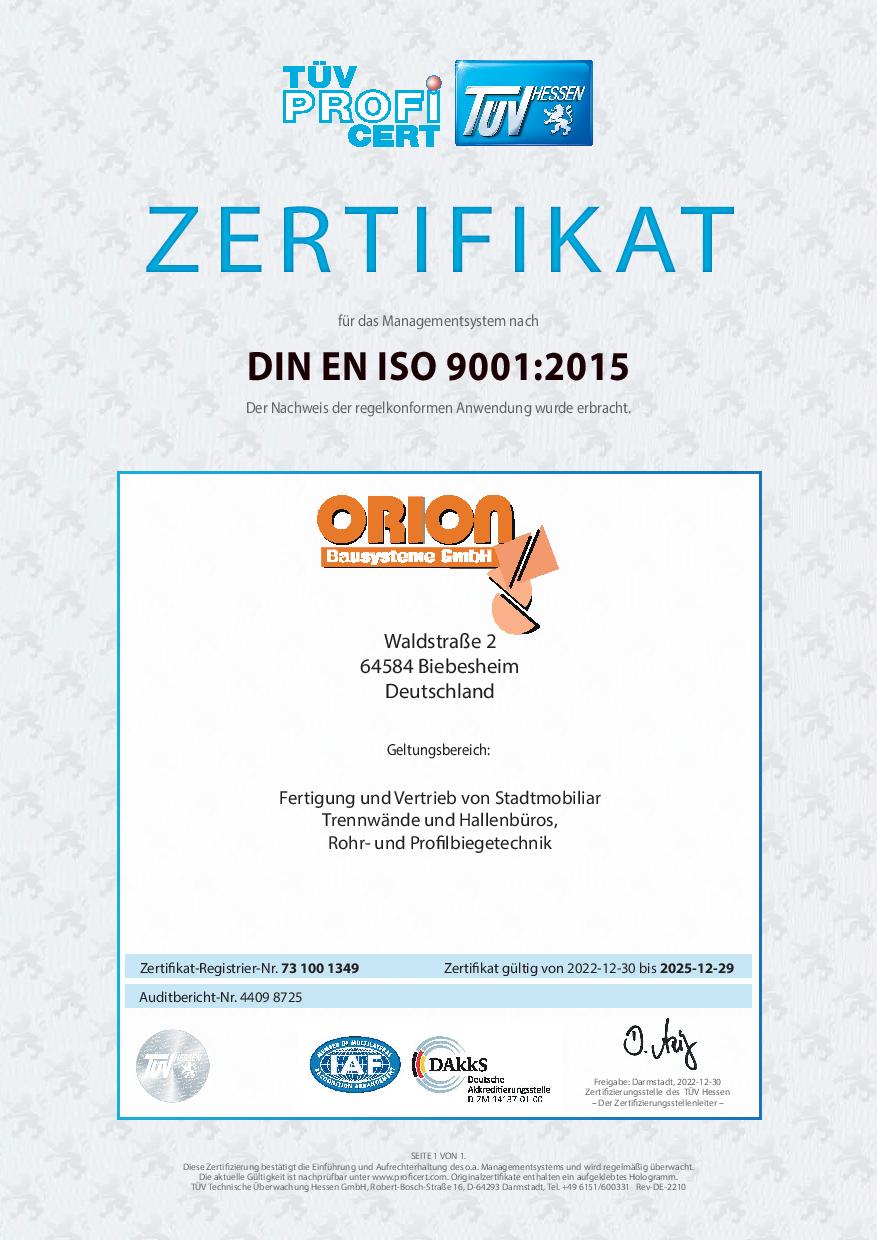 TÜV Zertifikat