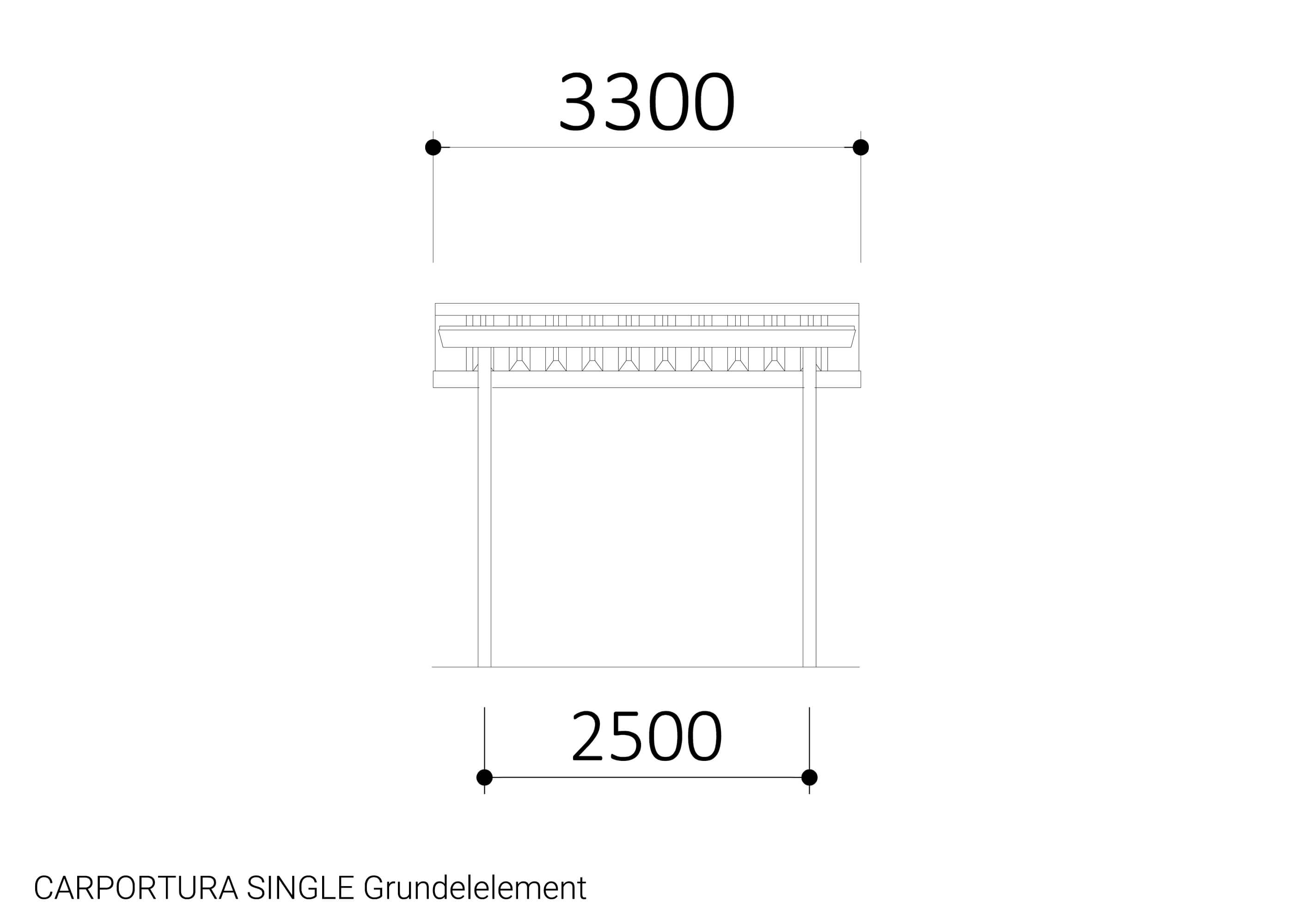 CARPORTURA SINGLE Grundelement Zeichnung