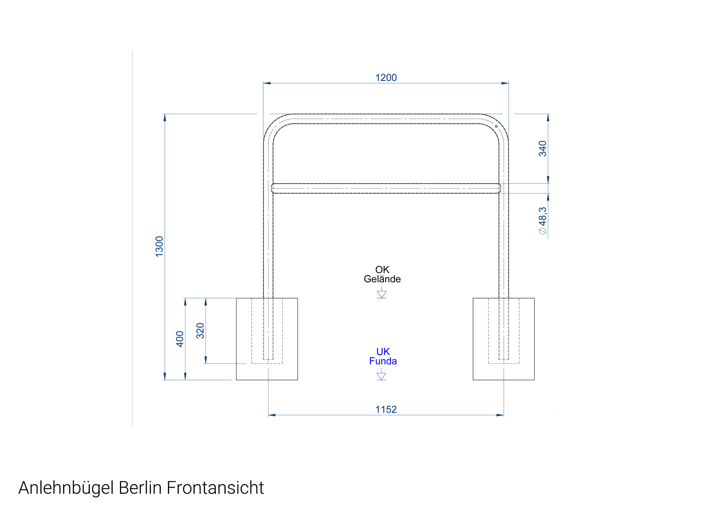 Fahrrad Anlehnbügel Berlin Frontansicht Fahrrad Anlehnbügel Berlin Frontansicht