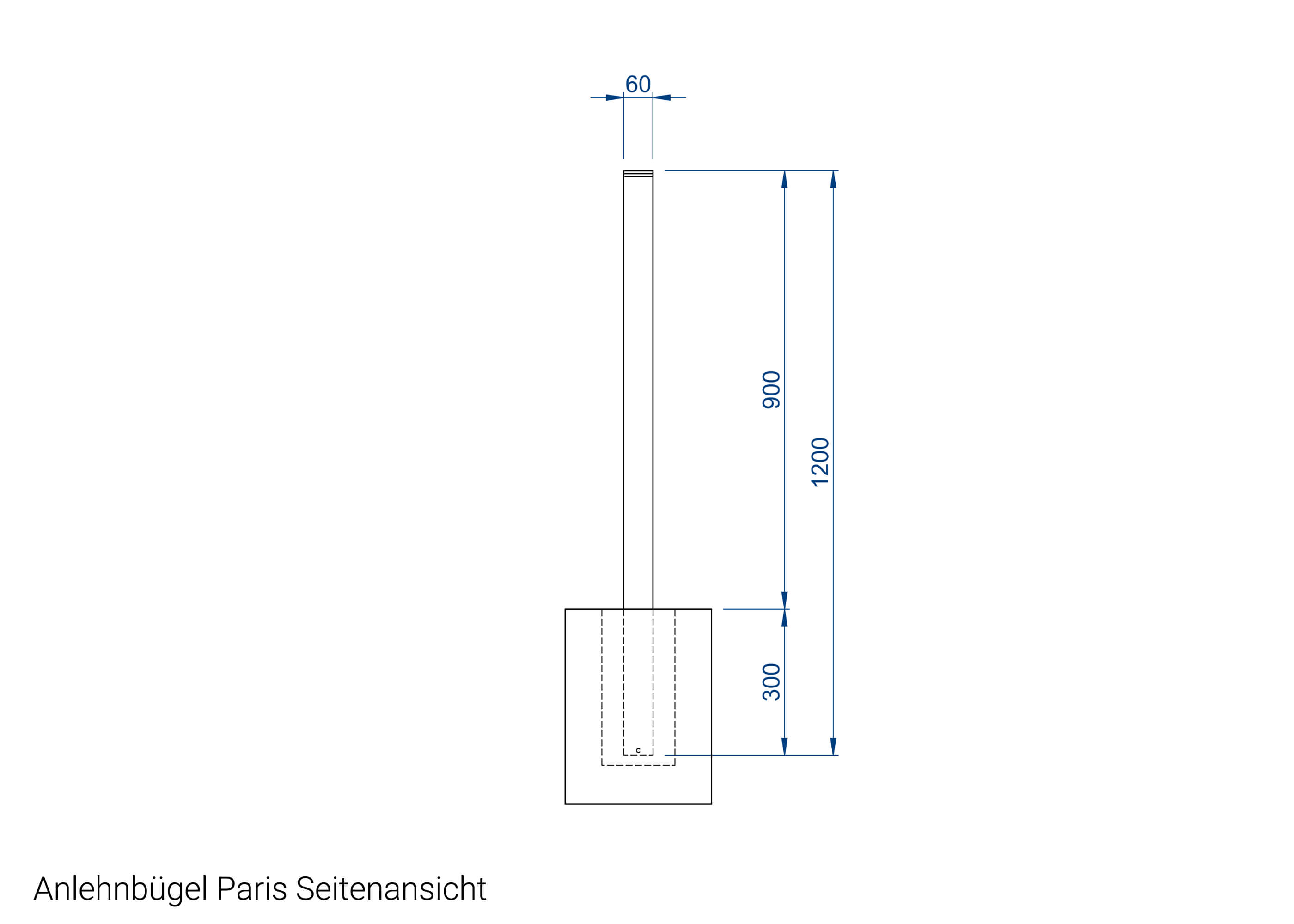 Fahrrad Anlehnbügel Paris Seitenansicht