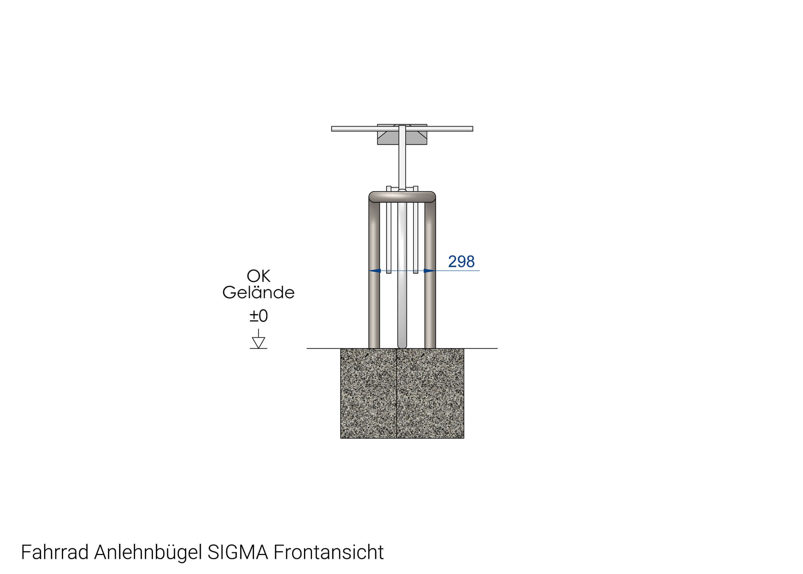 Fahrrad Anlehnbügel SIGMA Frontansicht