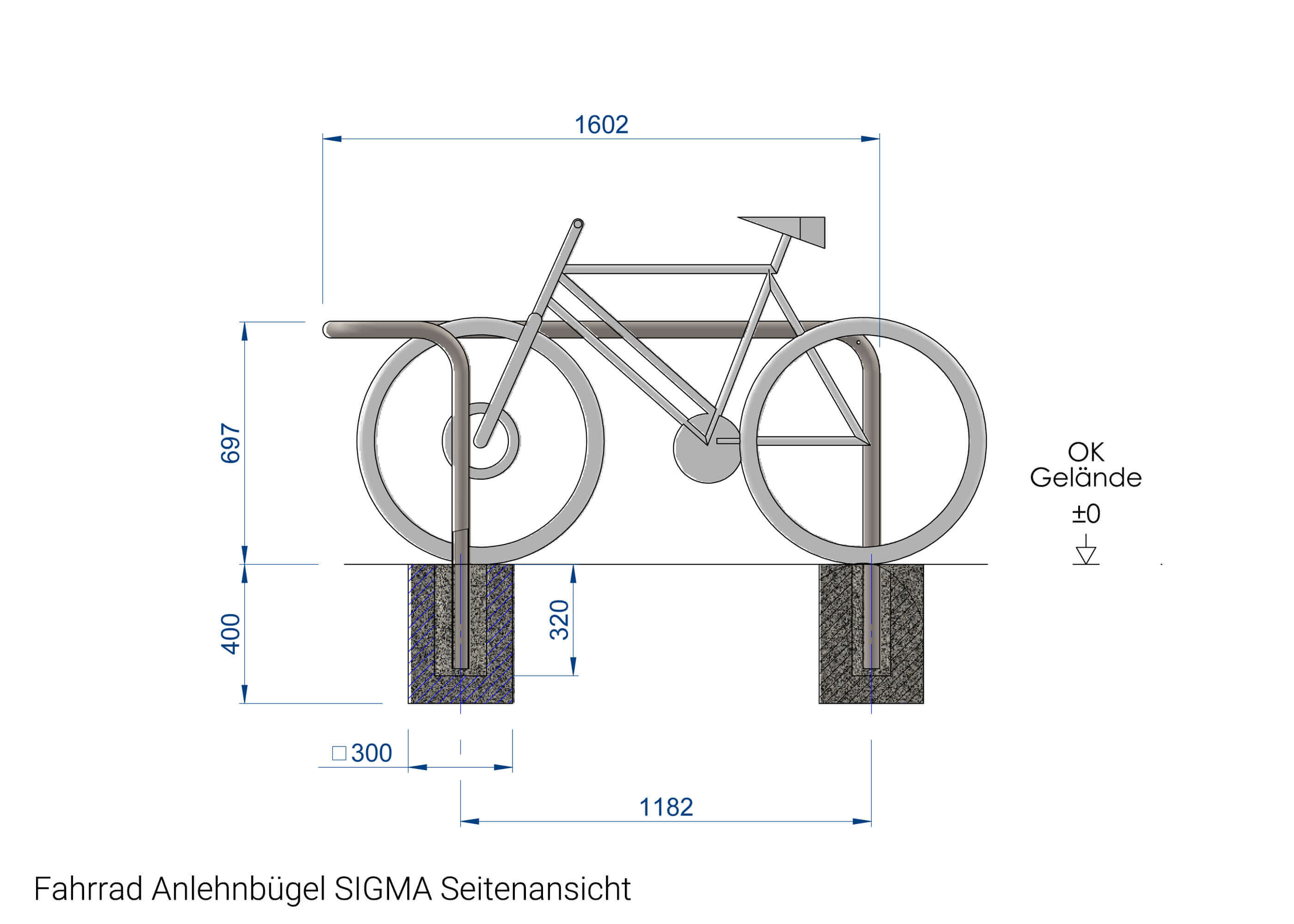 Fahrrad Anlehnbügel SIGMA Seitenansicht