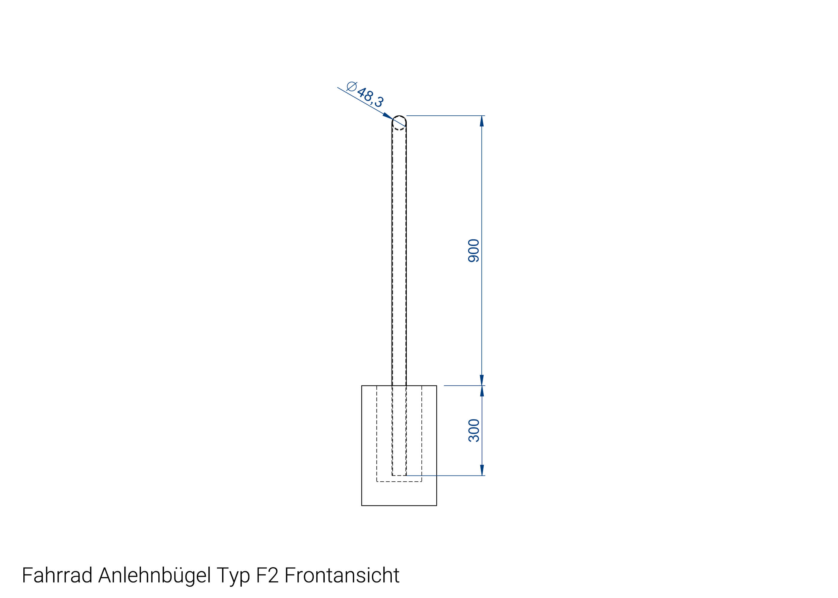 Fahrrad Anlehnbügel Typ F2 Frontansicht Fahrrad Anlehnbügel Typ F2 Frontansicht