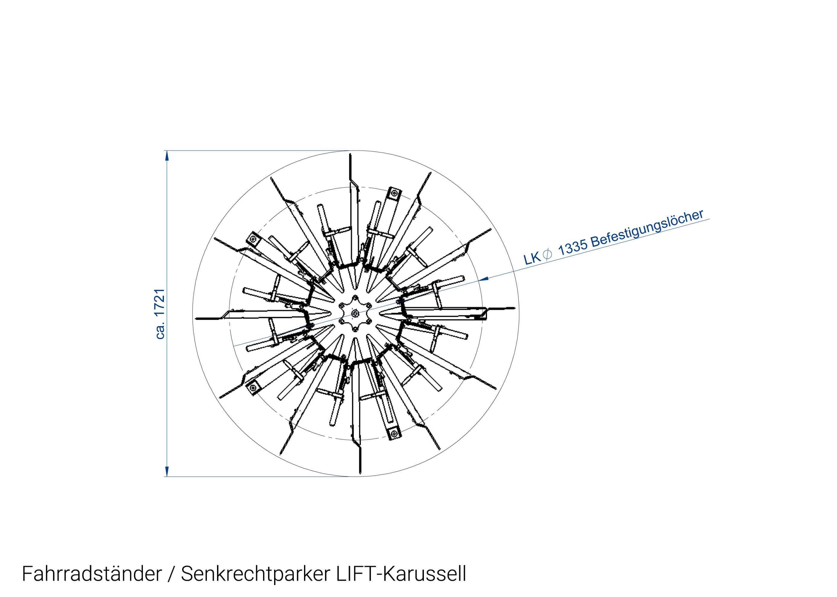 Fahrradständer Senkrechtparker LIFT Karussell Zeichnung Fahrradständer Senkrechtparker LIFT Karussell Zeichnung