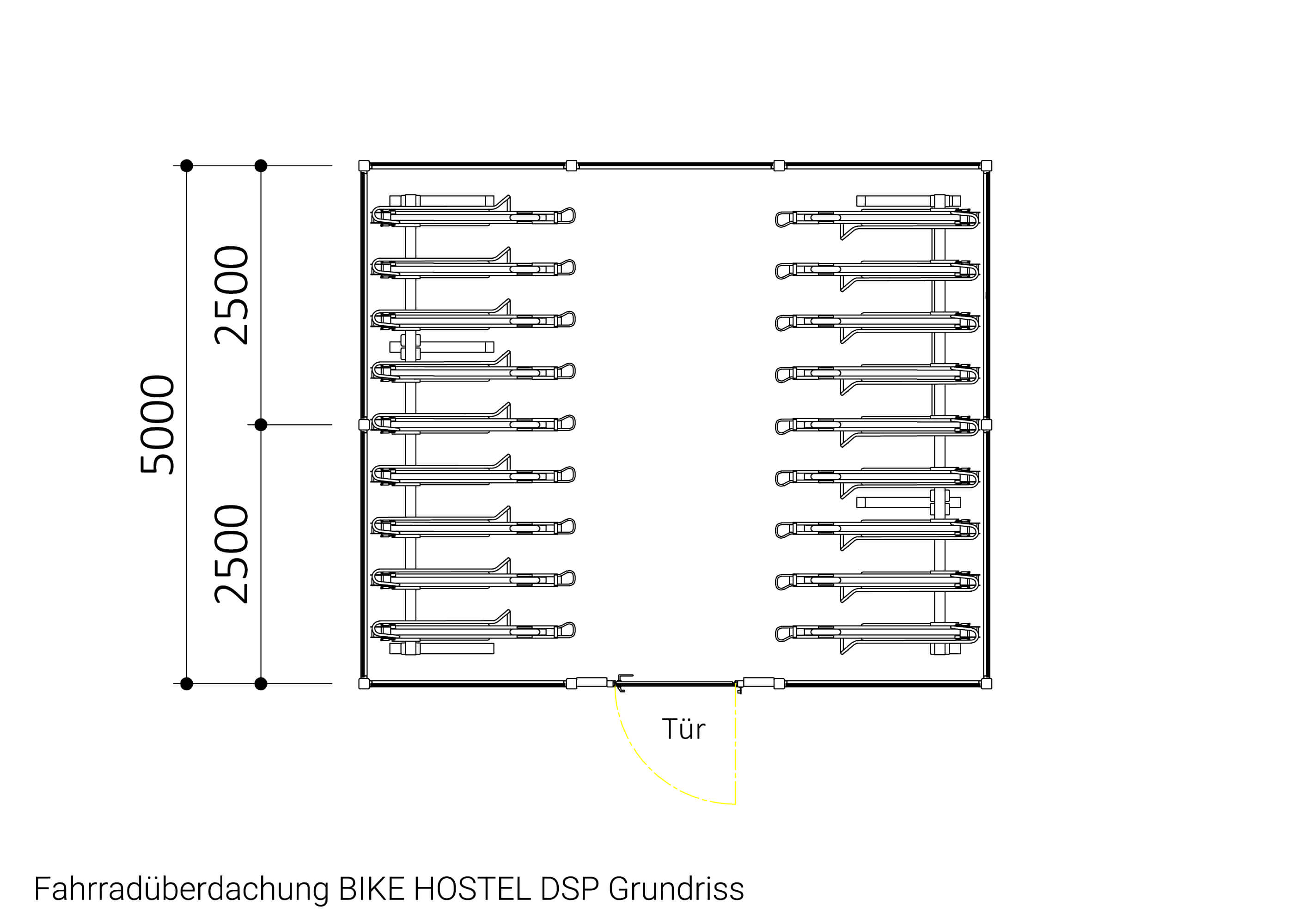 Fahrradüberdachung BIKE-HOSTEL DSP Grundriss 2 Fahrradüberdachung BIKE-HOSTEL DSP Grundriss 2