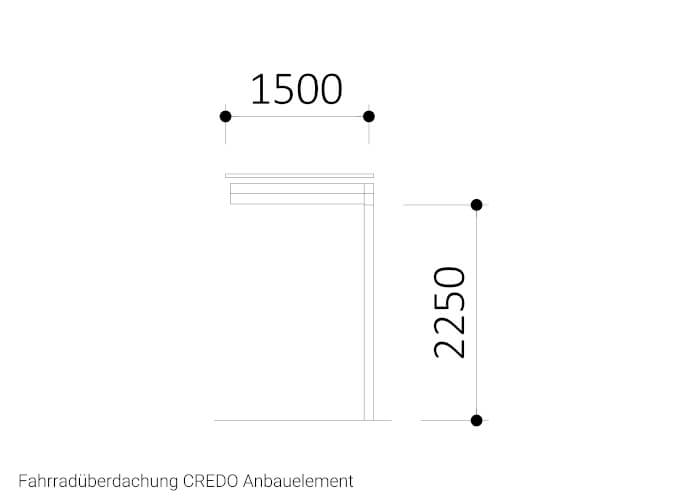 Fahrradüberdachung CREDO Anbauelement