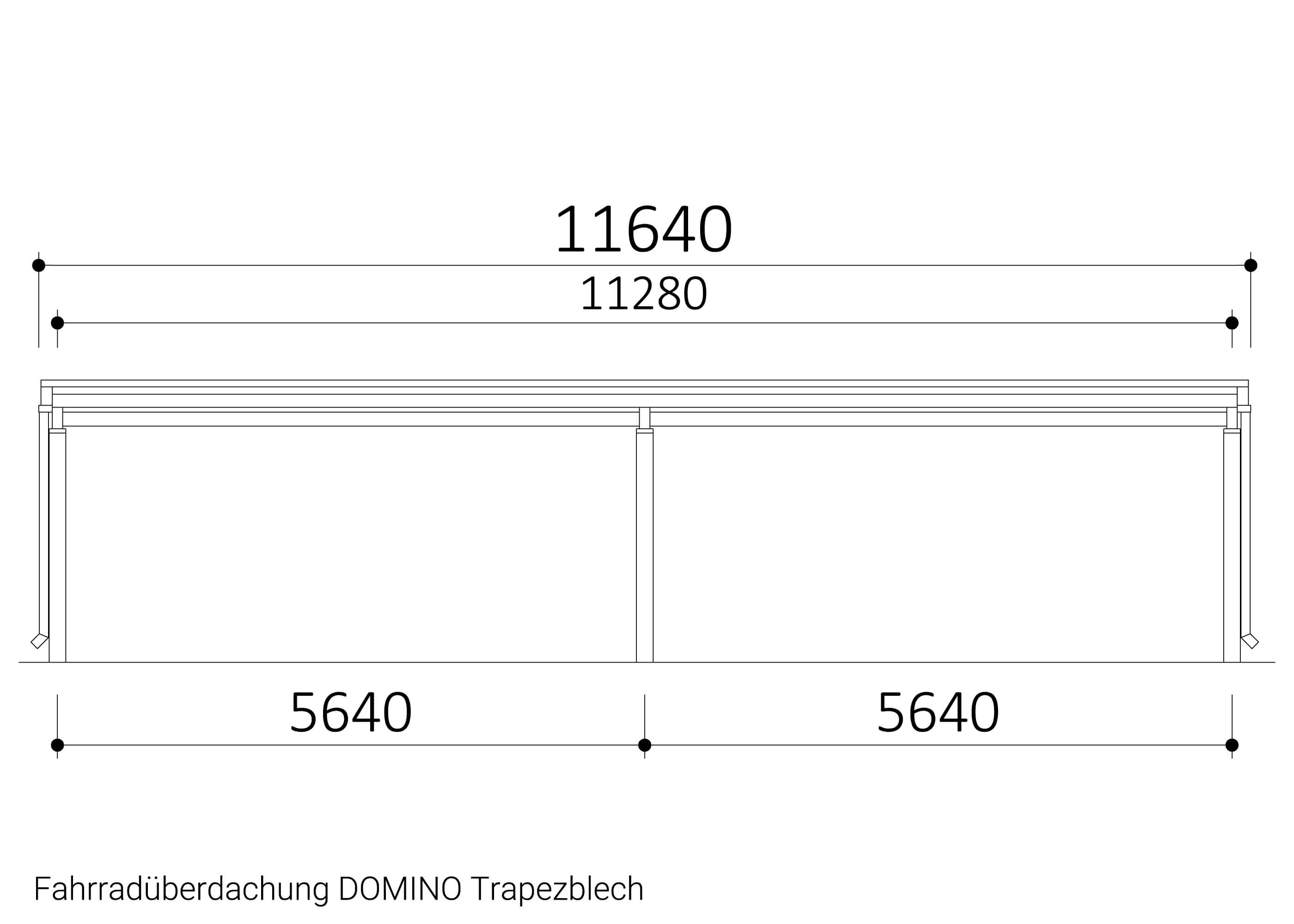 Fahrradüberdachung DOMINO Trapezblech Zeichnung Fahrradüberdachung DOMINO Trapezblech