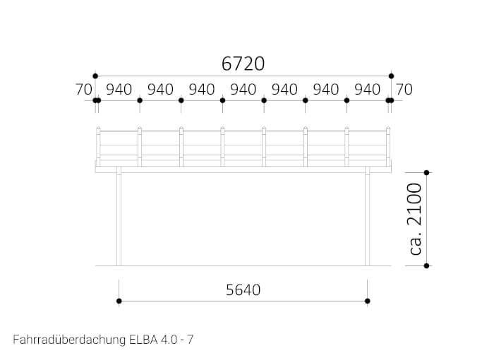 Fahrradüberdachung ELBA 4.0 - 7