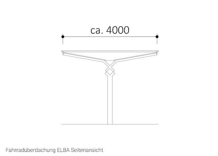 Fahrradüberdachung ELBA Seitenansicht