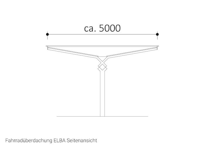 Fahrradüberdachung ELBA Seitenansicht