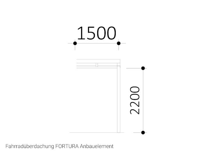 Fahrradüberdachung FORTURA Anbauelement