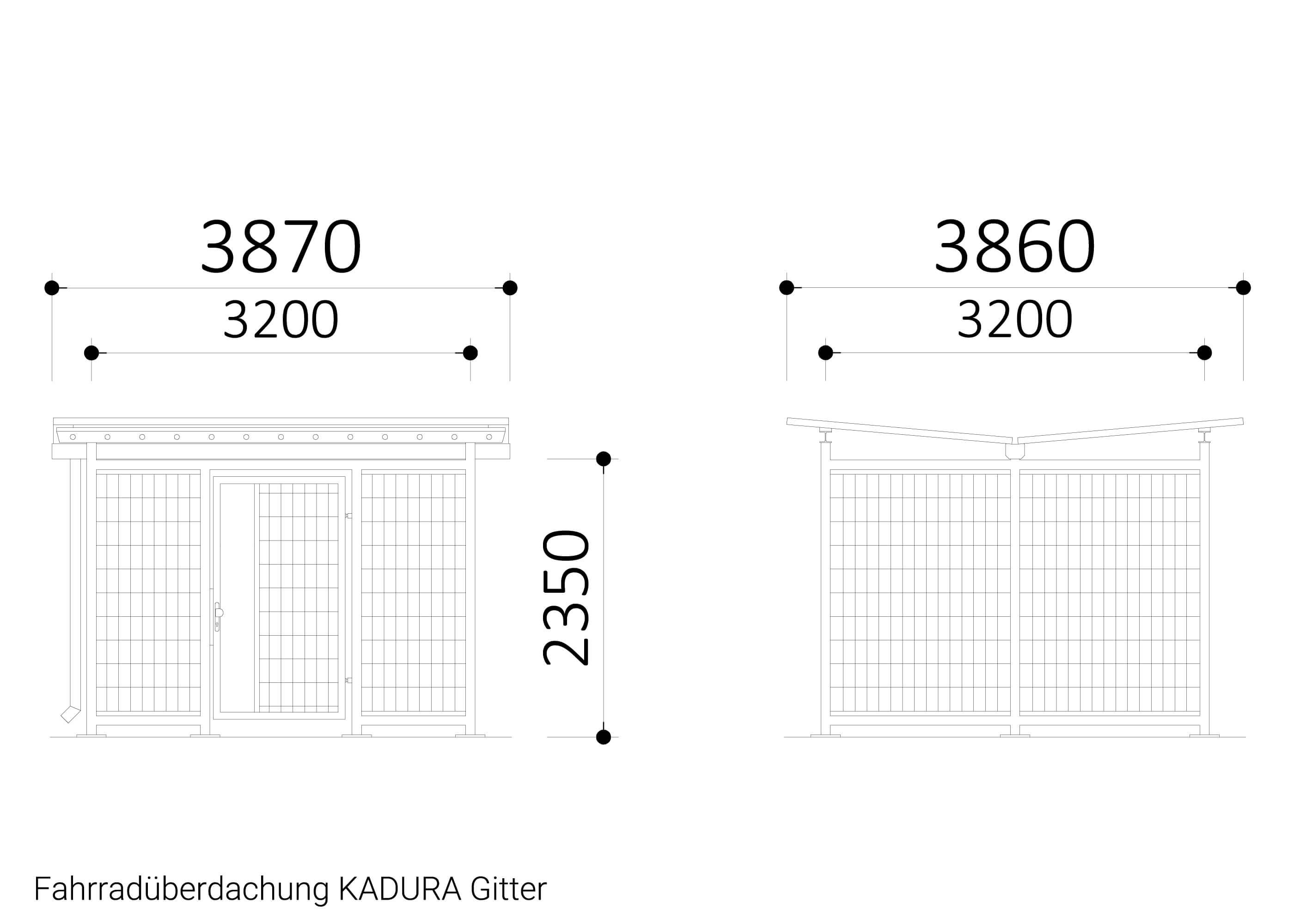 Fahrradüberdachung Kadura Gitter Fahrradüberdachung Kadura Gitter