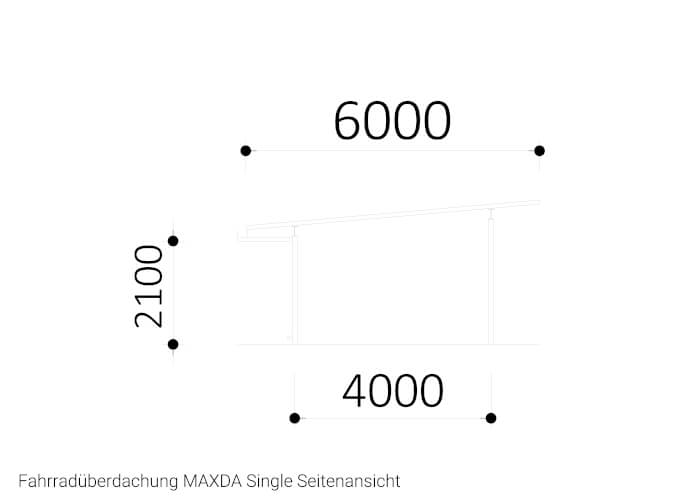 Fahrradüberdachung MAXDA Single Seitenansicht