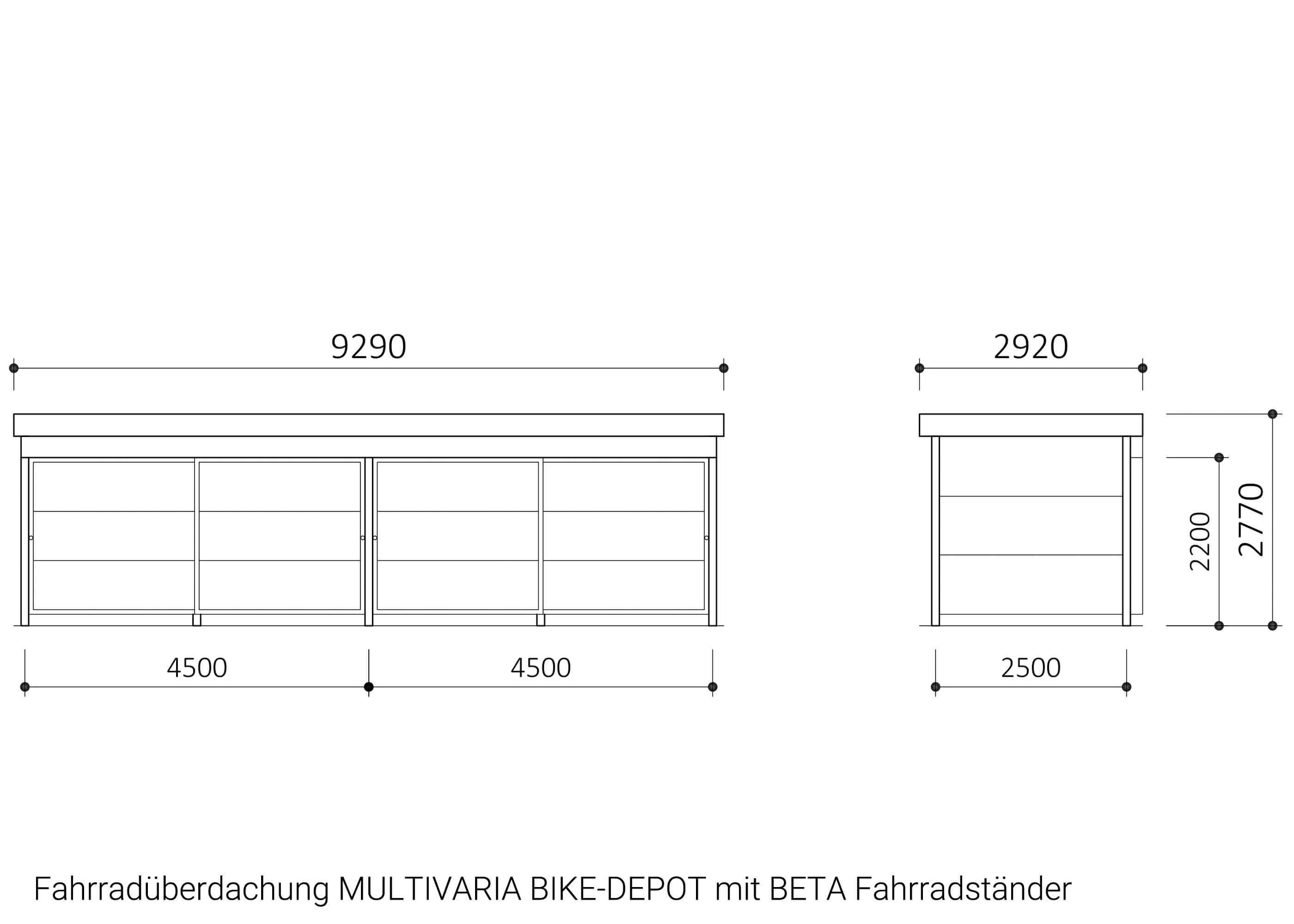 Fahrradüberdachung MULTIVARIA BIKE-DEPOT mit BETA Fahrradständer Fahrradüberdachung MULTIVARIA BIKE-DEPOT mit BETA Fahrradständer