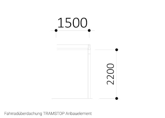 Fahrradüberdachung TRAMSTOP Anbauelement