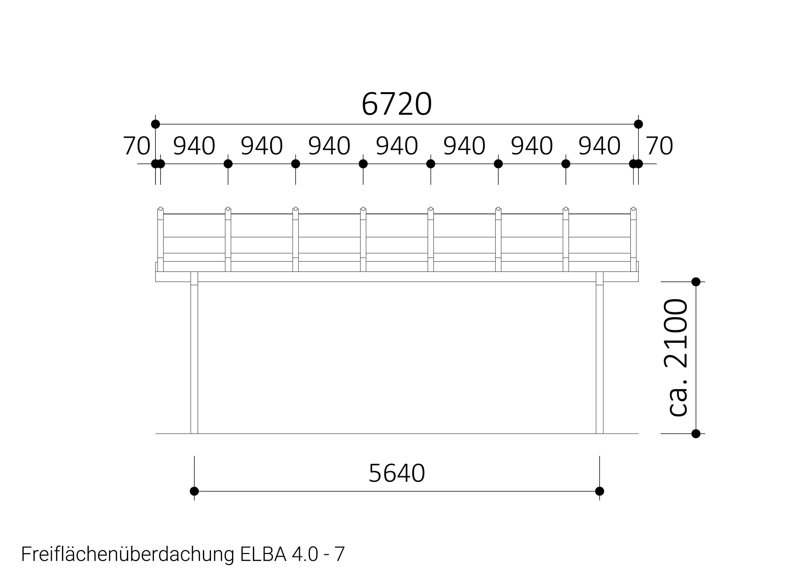 Freiflächenüberdachung ELBA 4.0-7