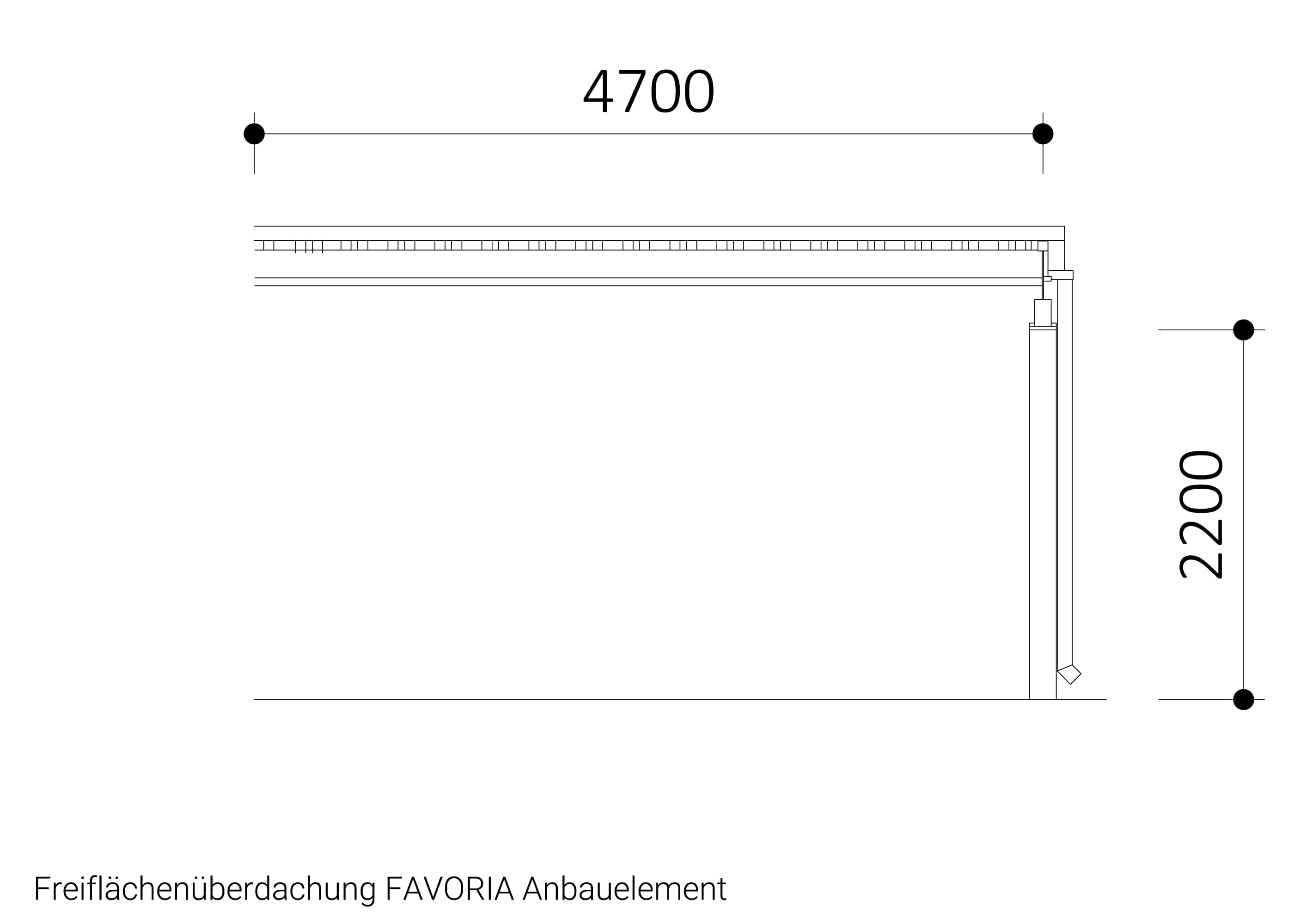 Freiflächenüberdachung FAVORIA Anbauelement Freiflächenüberdachung FAVORIA Anbauelement
