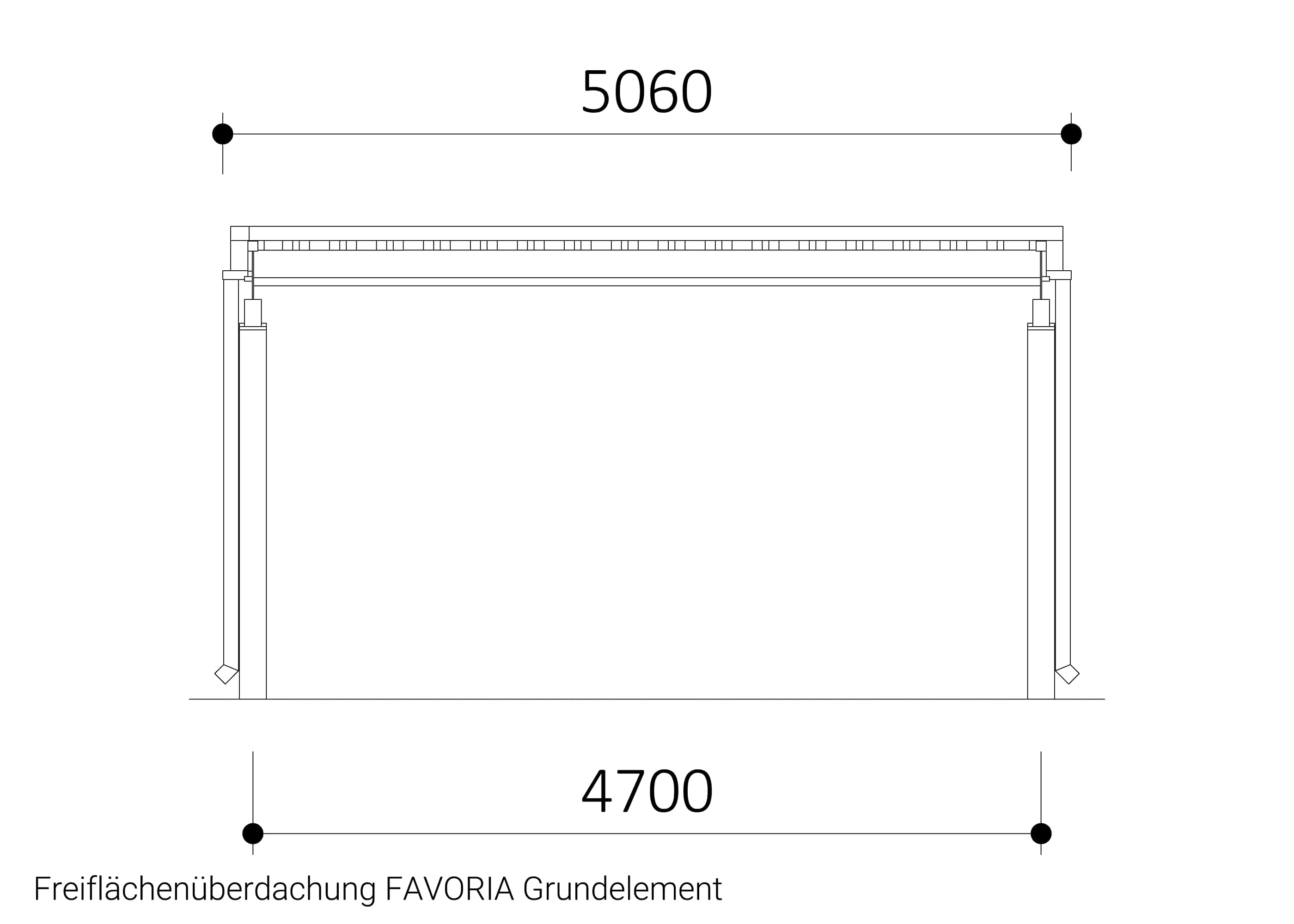 Freiflächenüberdachung FAVORIA Grundelement Freiflächenüberdachung FAVORIA Grundelement