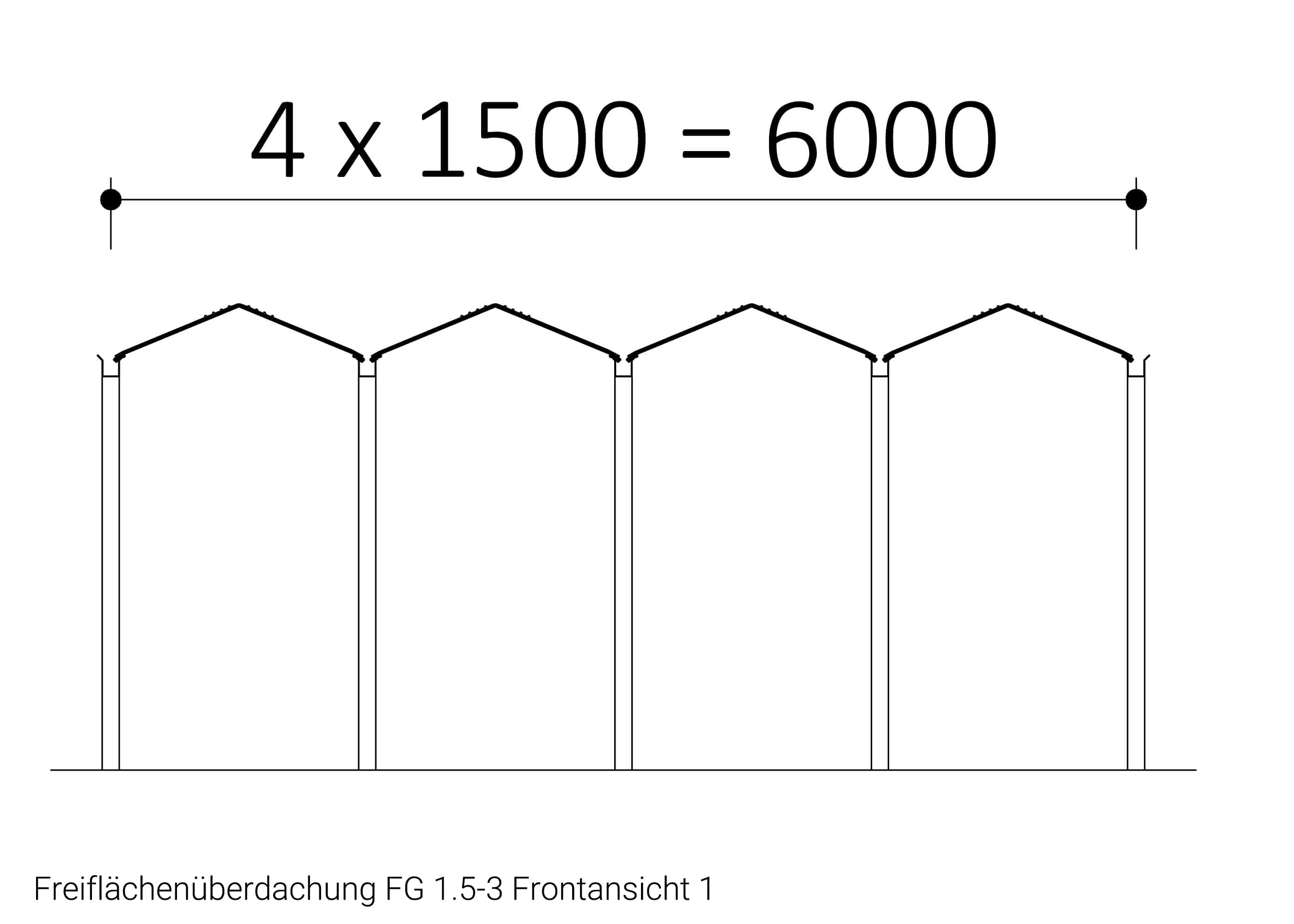 Freiflächenüberdachung FG 1.5-3 Frontansicht 1 Freiflächenüberdachung FG 1.5-3 Frontansicht 1