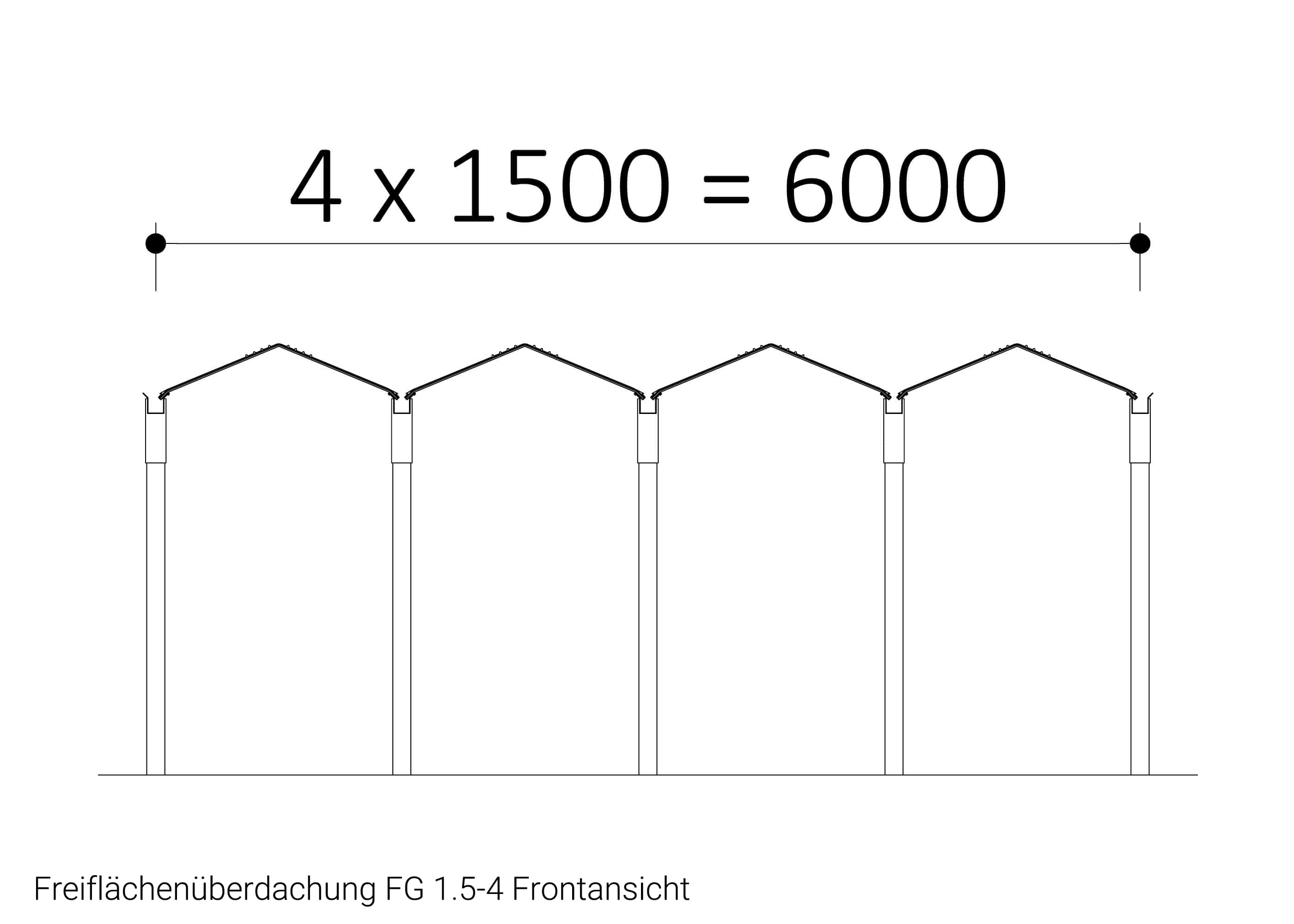 Freiflächenüberdachung FG 1.5-4 Frontansicht Freiflächenüberdachung FG 1.5-4 Frontansicht