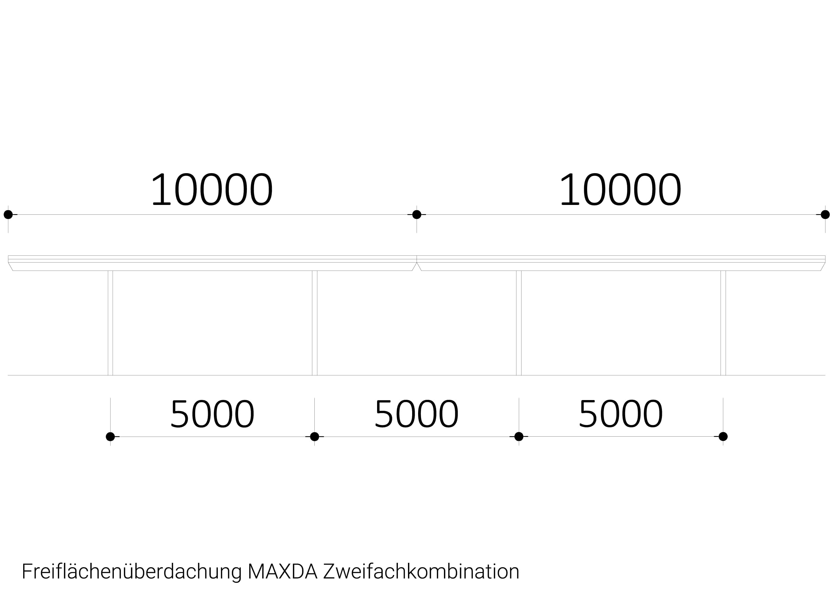 Freiflächenüberdachung Maxda Zweifachkombination Freiflächenüberdachung Maxda Zweifachkombination