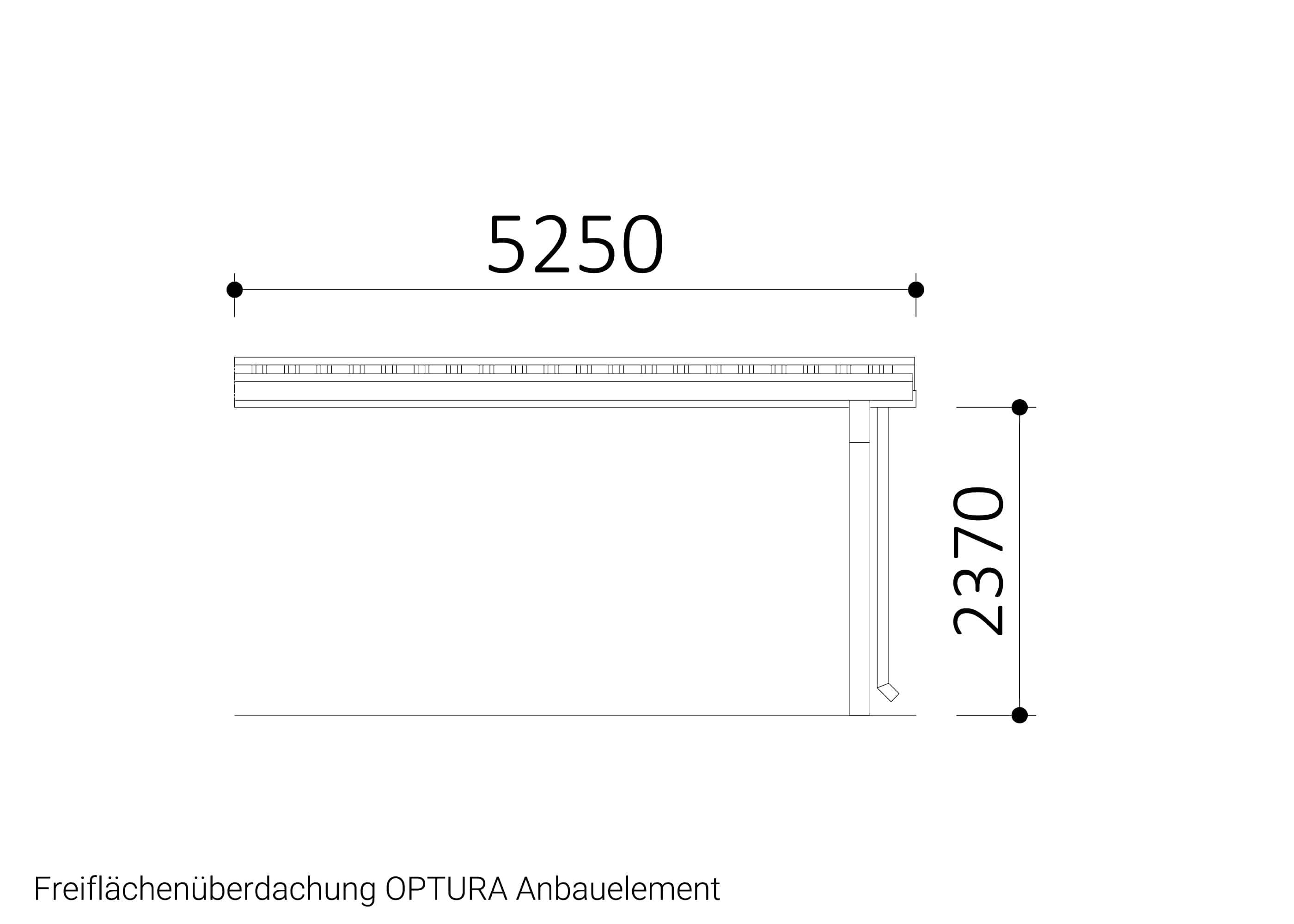 Freiflächenüberdachung OPTURA Anbauelement Freiflächenüberdachung OPTURA Anbauelement