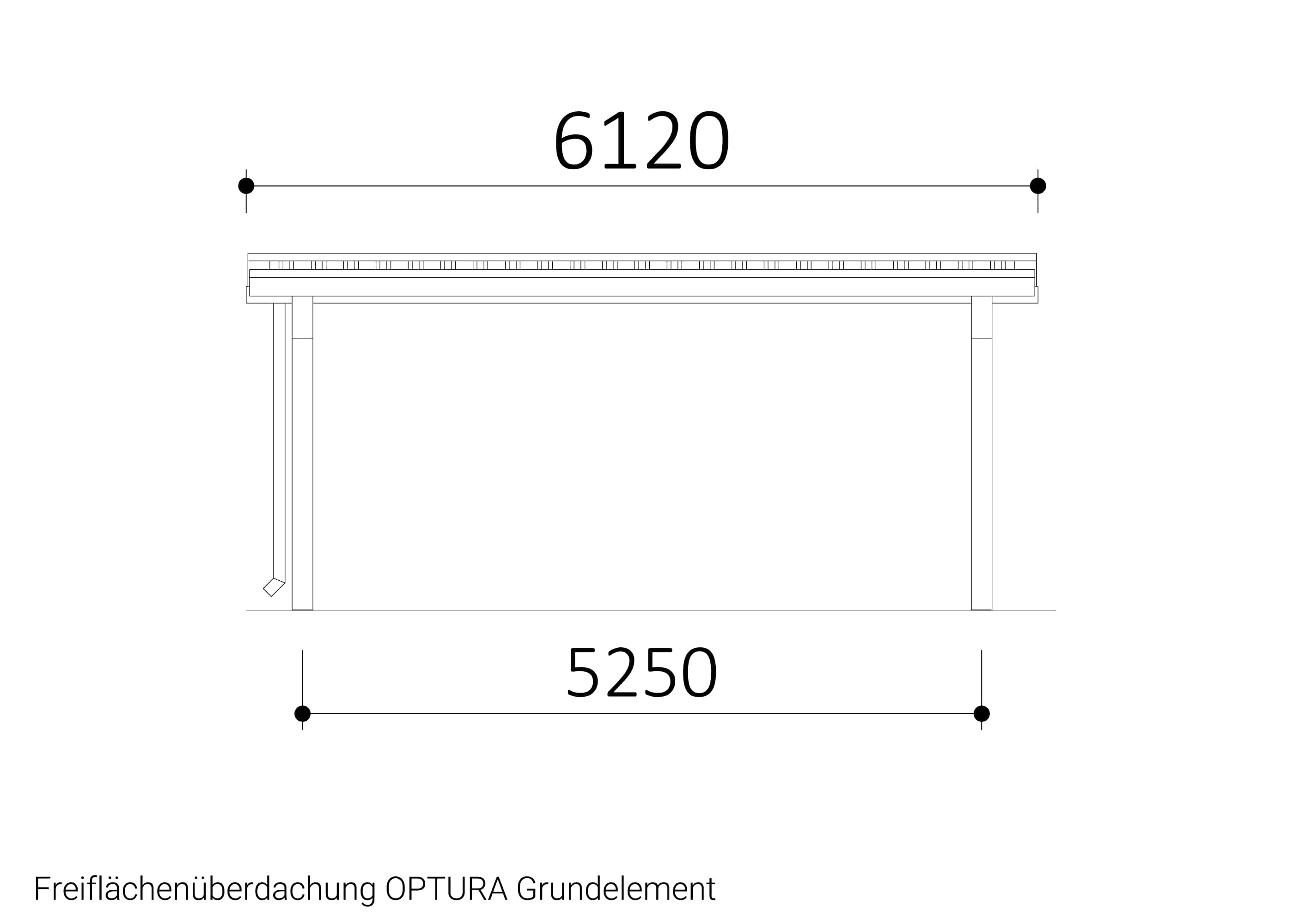 Freiflächenüberdachung OPTURA Grundelement Freiflächenüberdachung OPTURA Grundelement