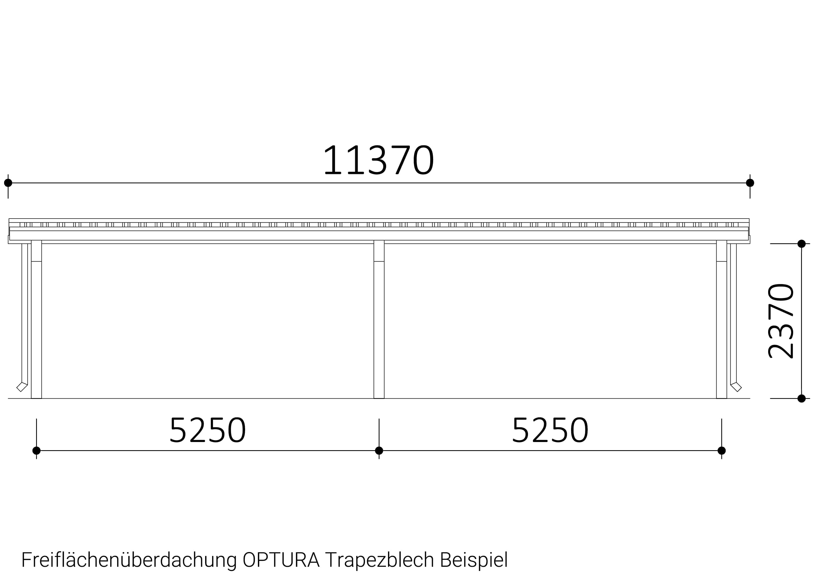 Freiflächenüberdachung OPTURA Trapezblech Freiflächenüberdachung OPTURA Trapezblech