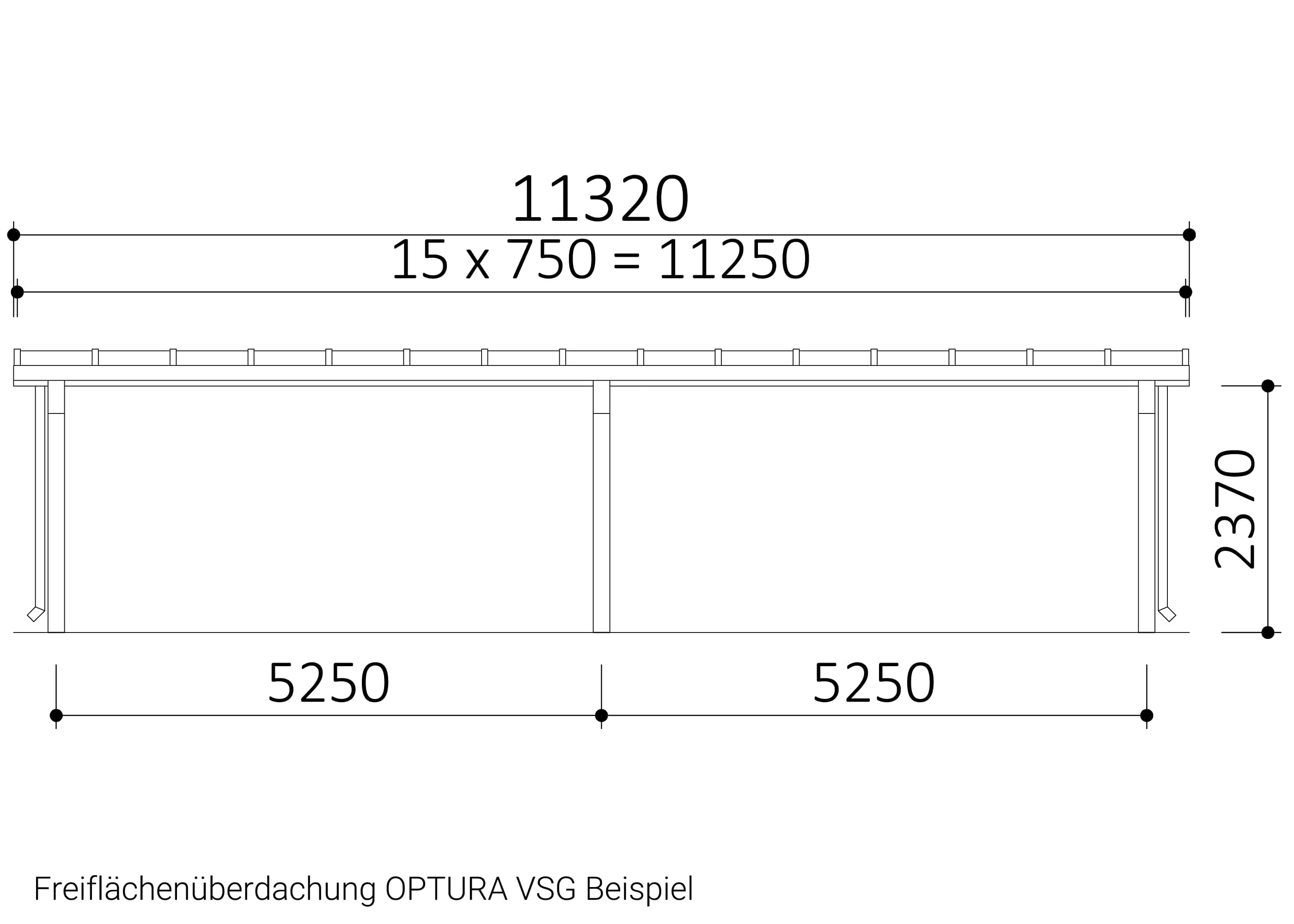 Freiflächenüberdachung OPTURA VSG Freiflächenüberdachung OPTURA VSG