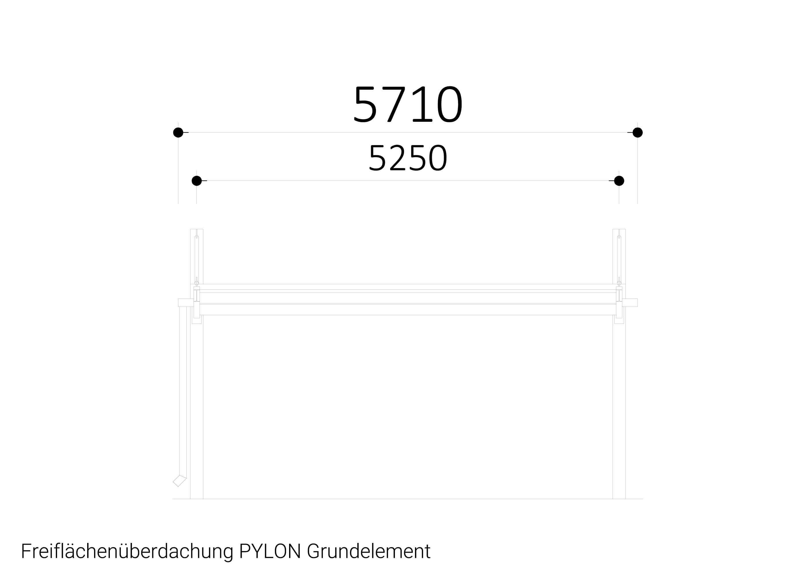 Freiflächenüberdachung PYLON Grundelement