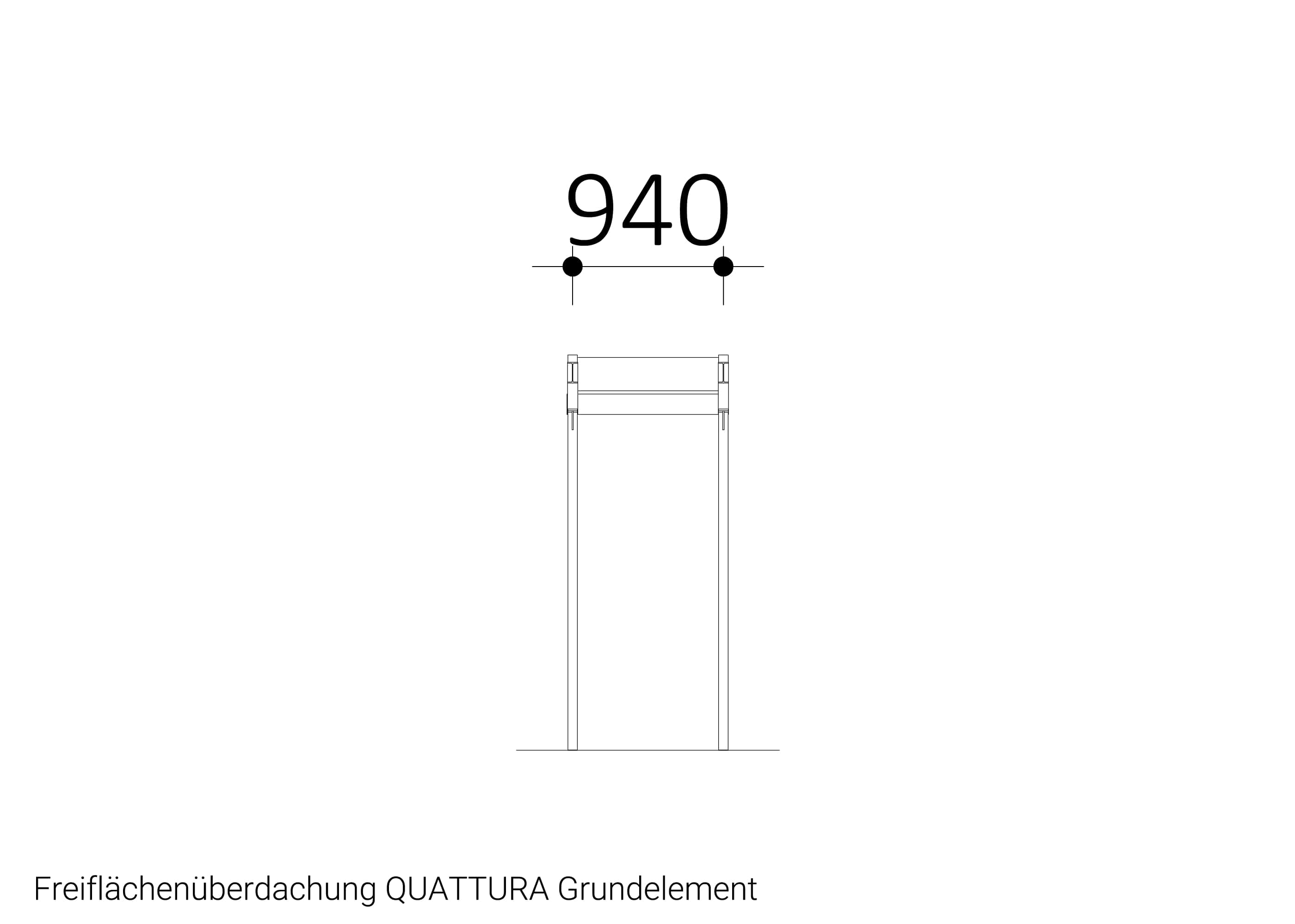 Freiflächenüberdachung QUATTURA Grundelement