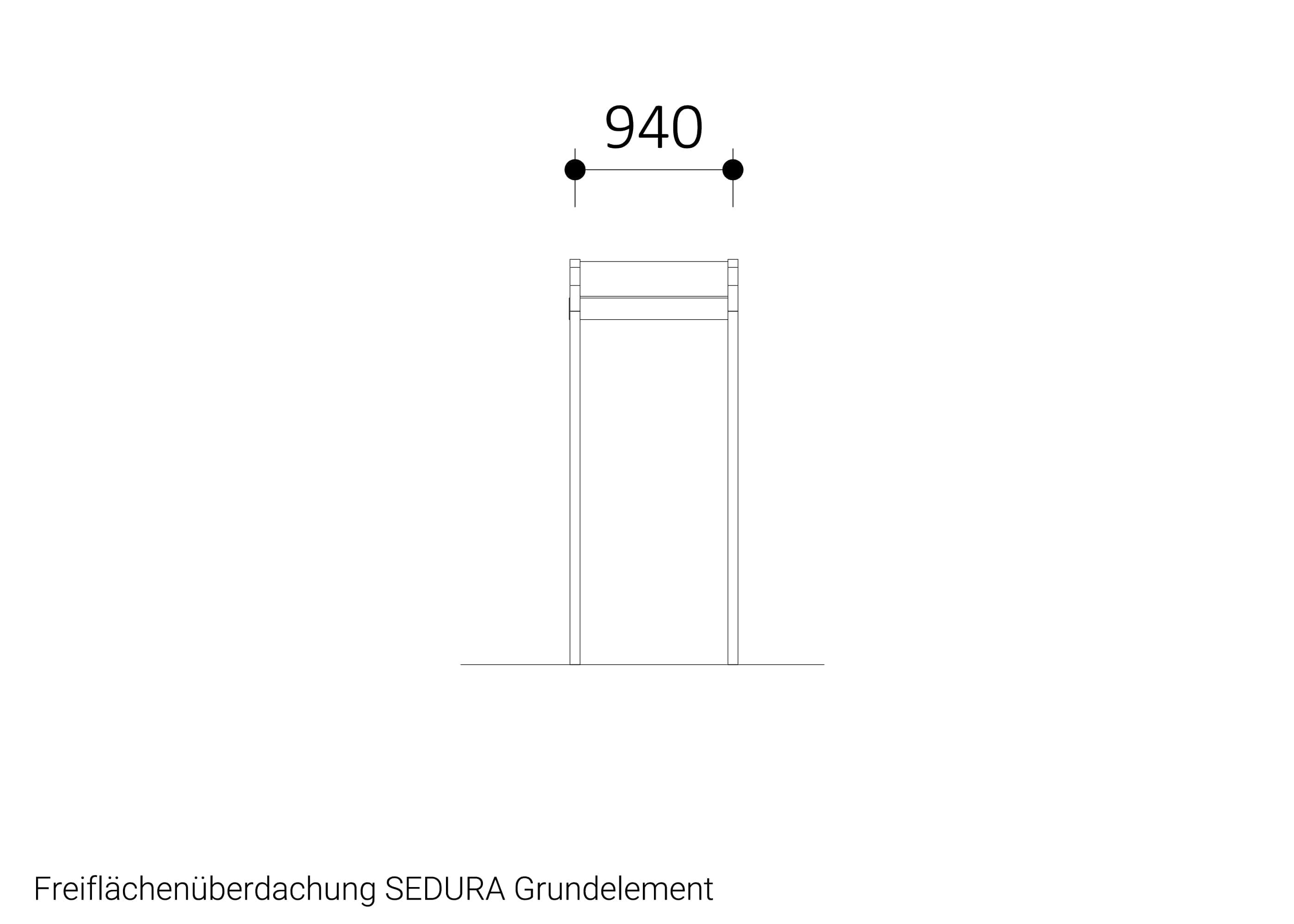 Freiflächenüberdachung SEDURA Grundelement Freiflächenüberdachung SEDURA Grundelement
