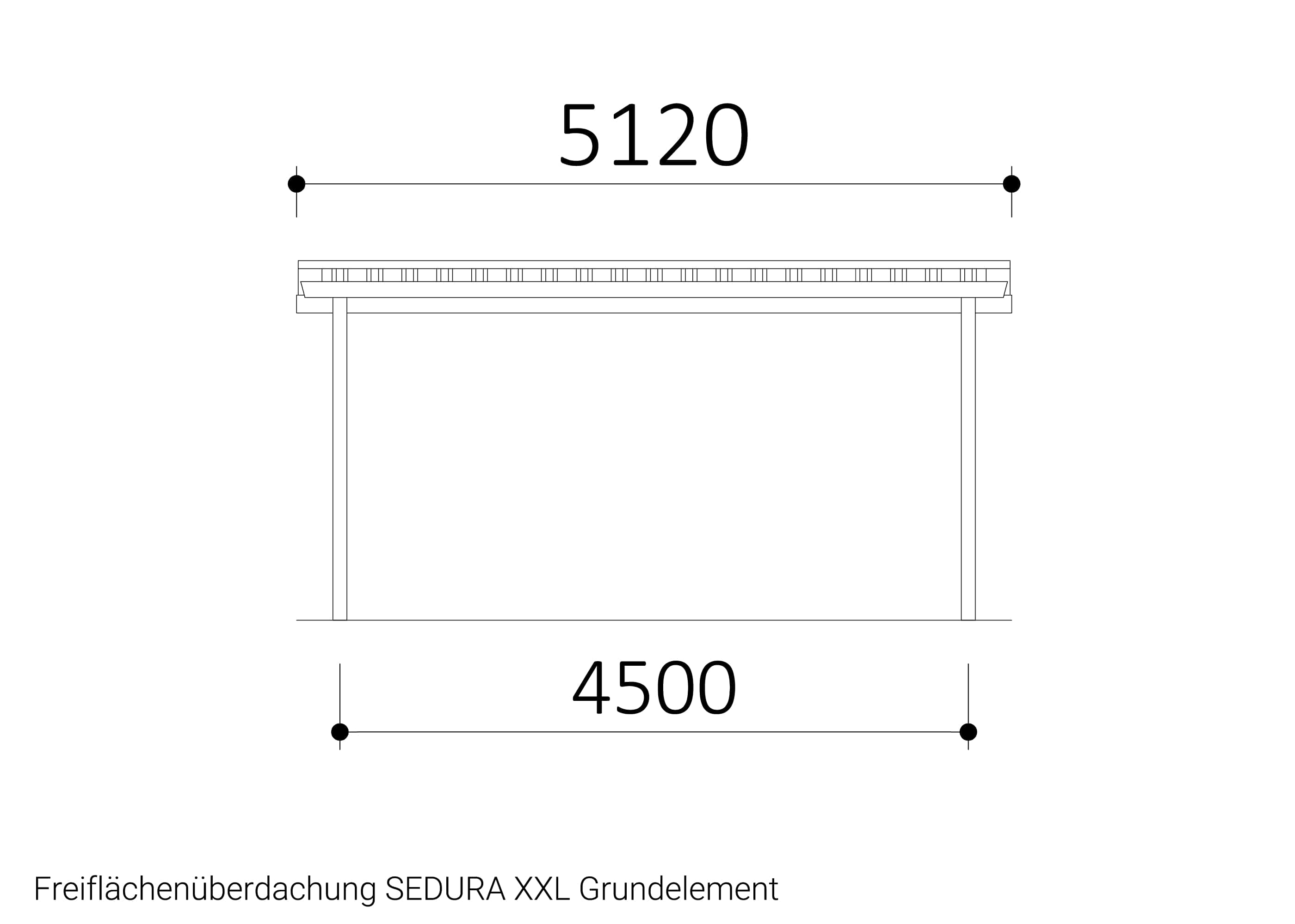 Freiflächenüberdachung SEDURA XXL Grundelement Freiflächenüberdachung SEDURA XXL Grundelement