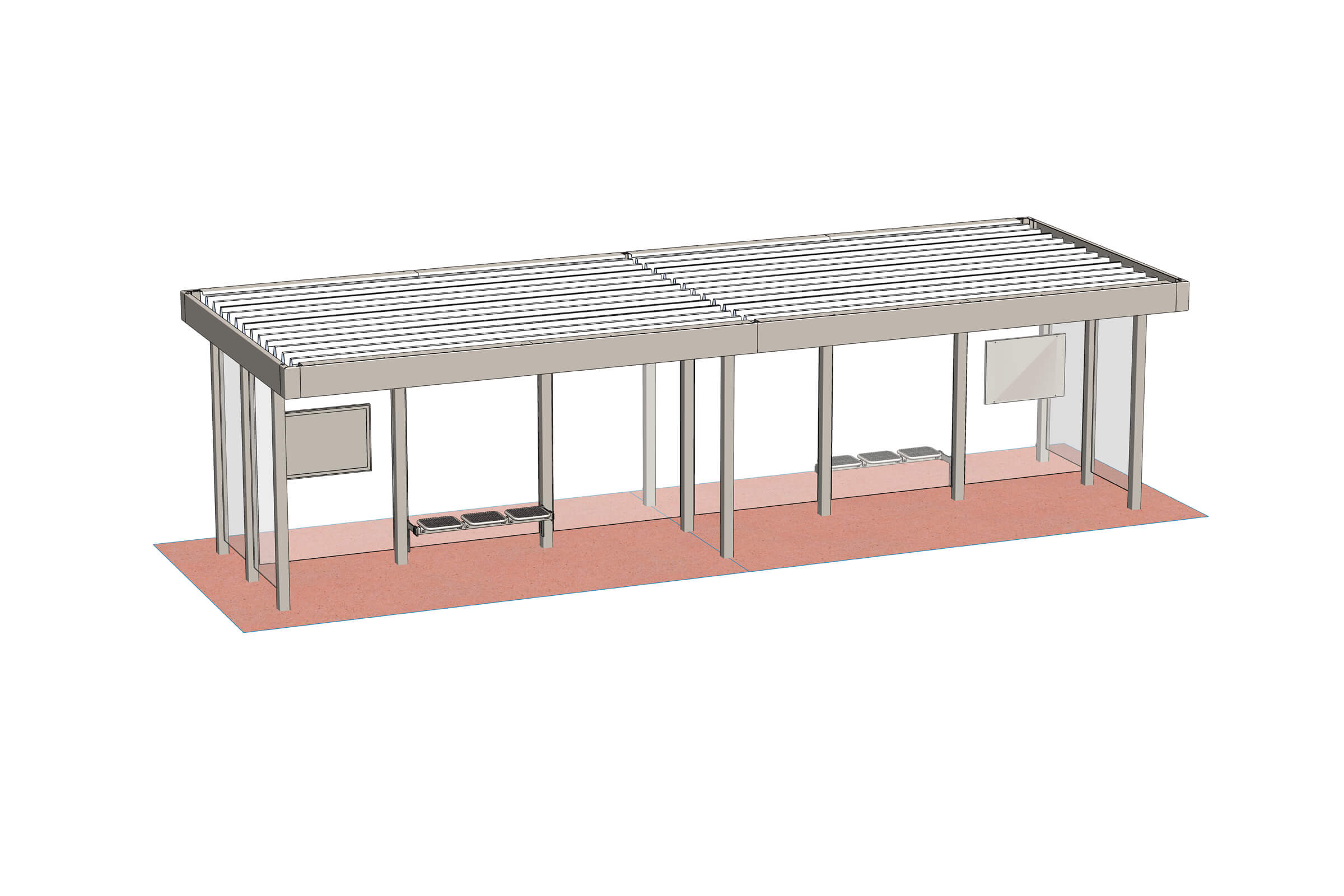 MULTIVARIA Fahrgastunterstand doppelseitig MULTIVARIA Fahrgastunterstand doppelseitig