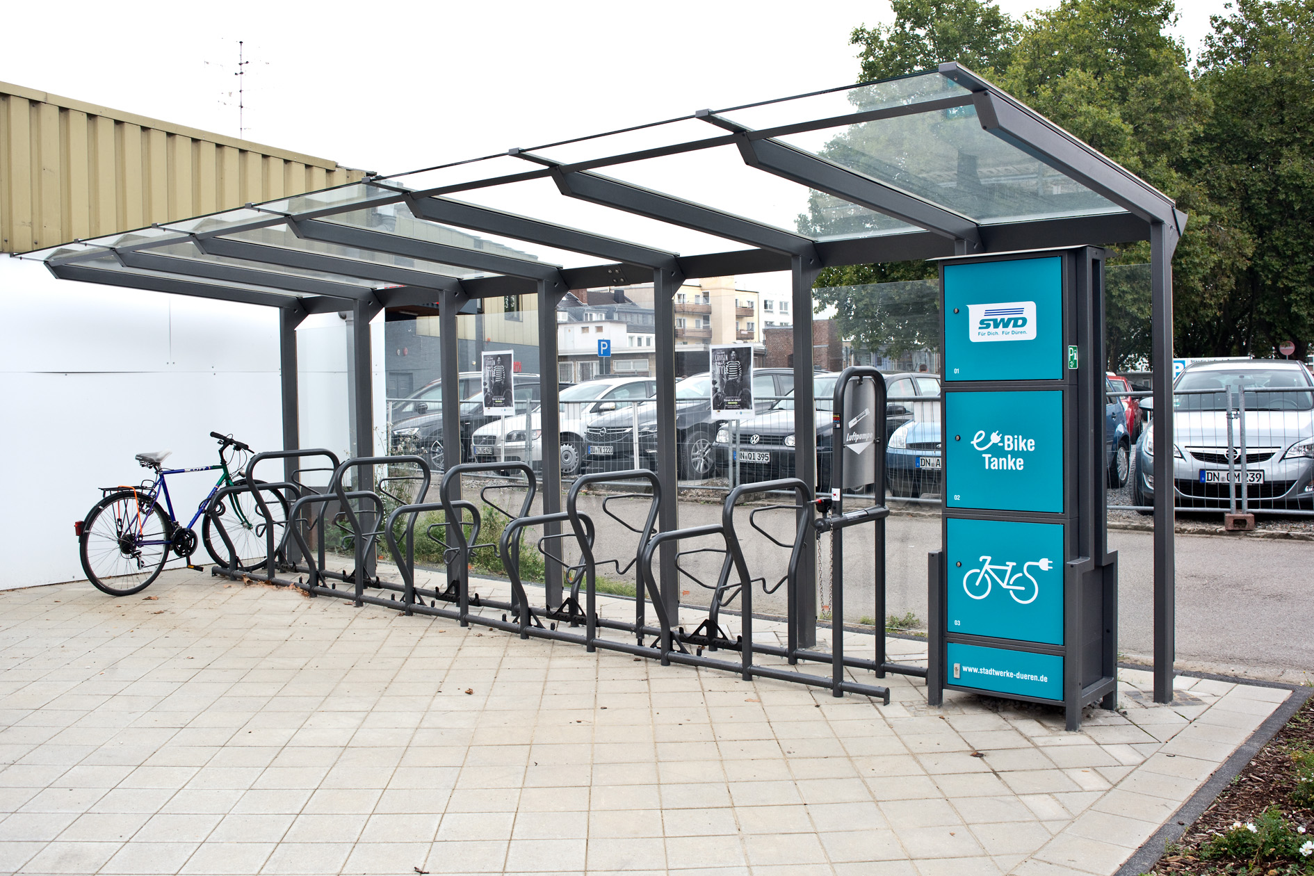 Überdachung Fahrradüberdachung Sedura Beta-XXL Stadt Düren Fahrradständer Fahrradparker Beta-XXL