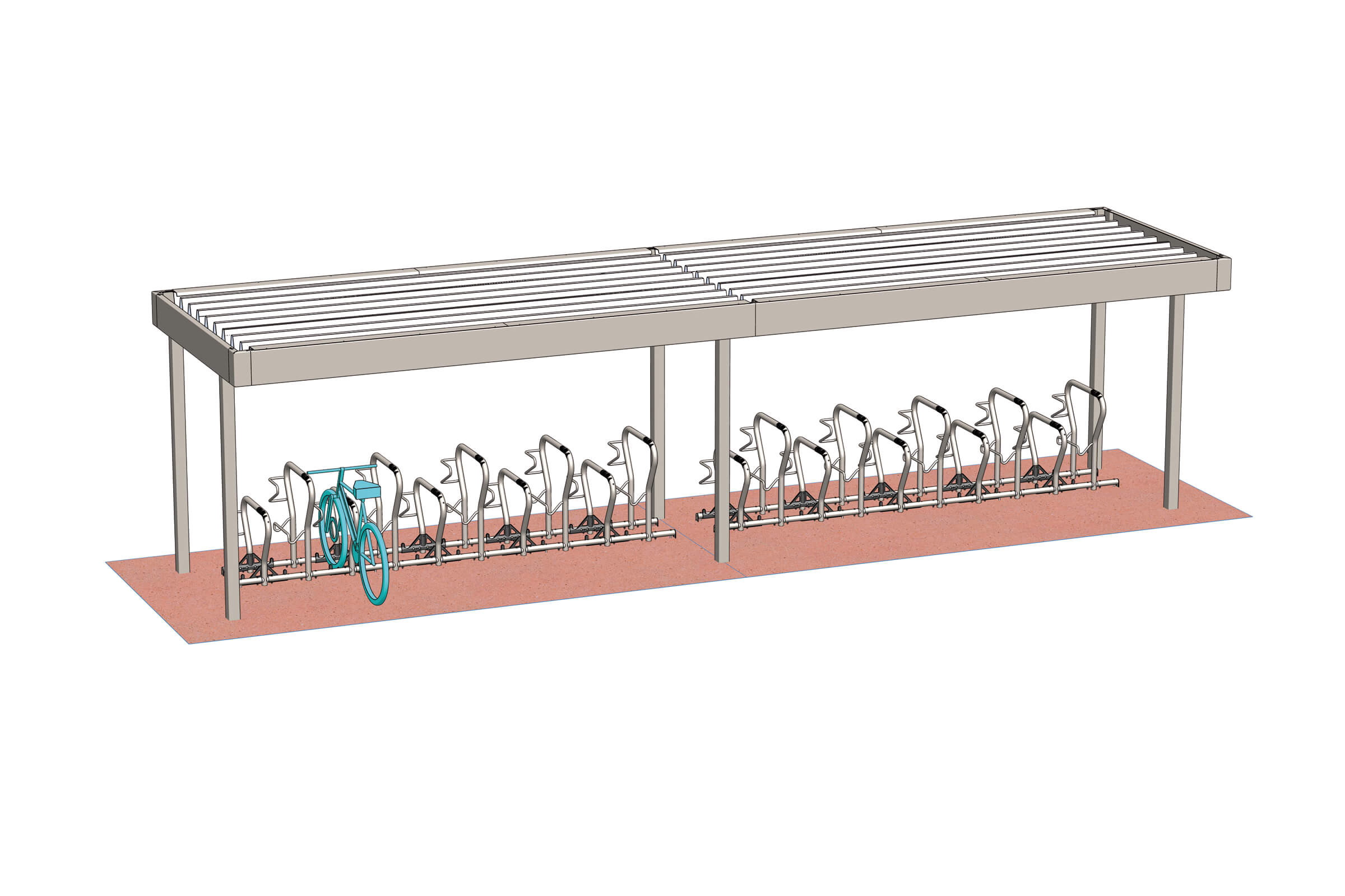 Fahrradunterstand MULTIVARIA einseitig mit BETA XXL Fahrradunterstand MULTIVARIA einseitig mit BETA XXL