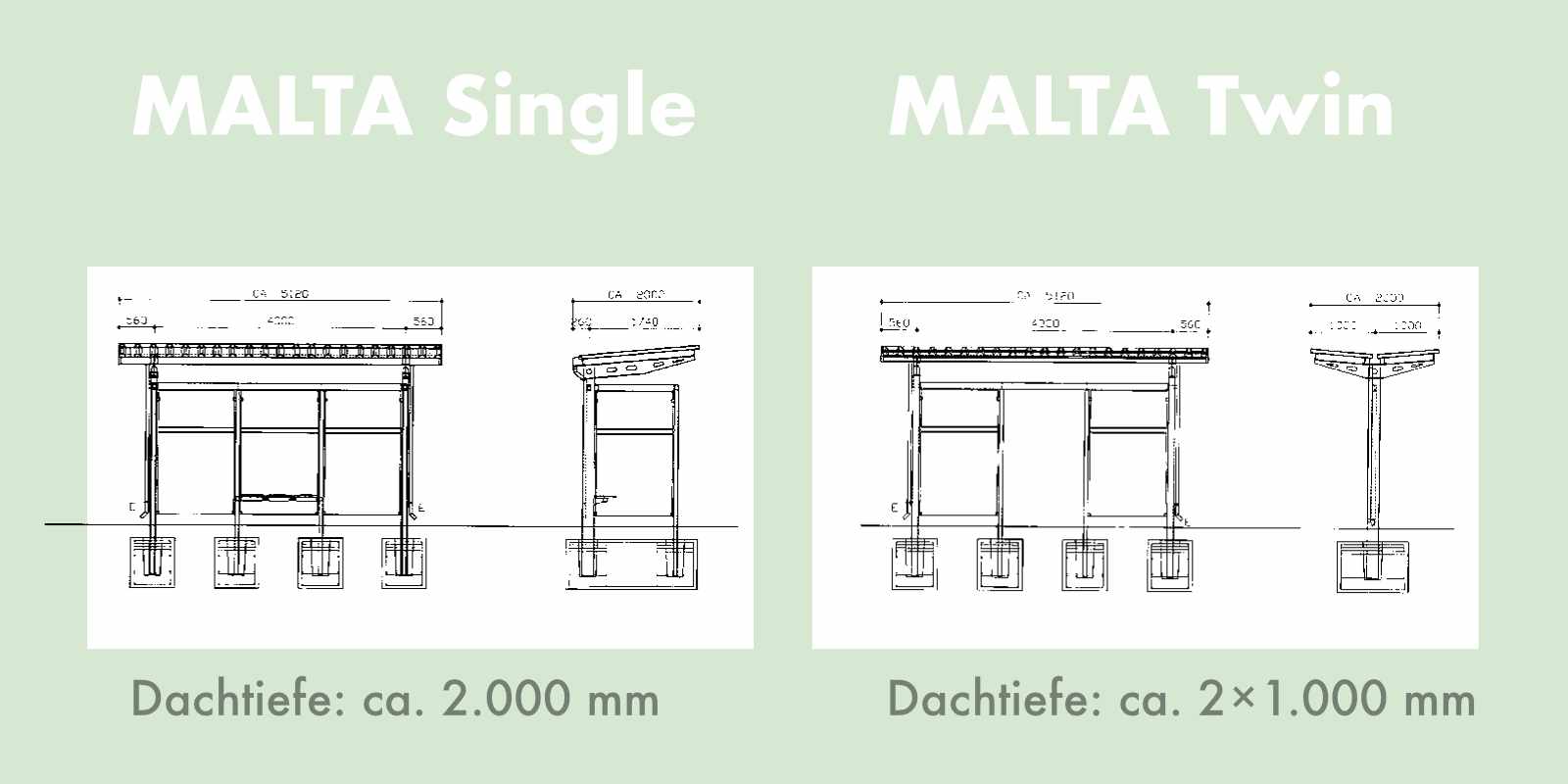 Fahrgastunterstand MALTA Single- und Twin-Versionen Fahrgastunterstand MALTA Single- und Twin-Versionen
