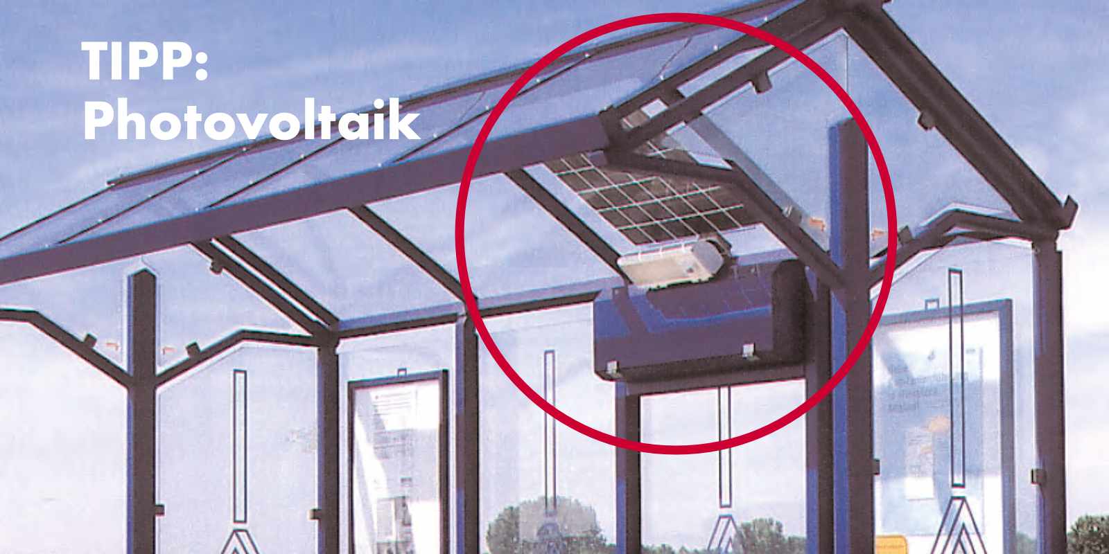 Fahrgastunterstand NOVA mit Solarenergie-Beleuchtung