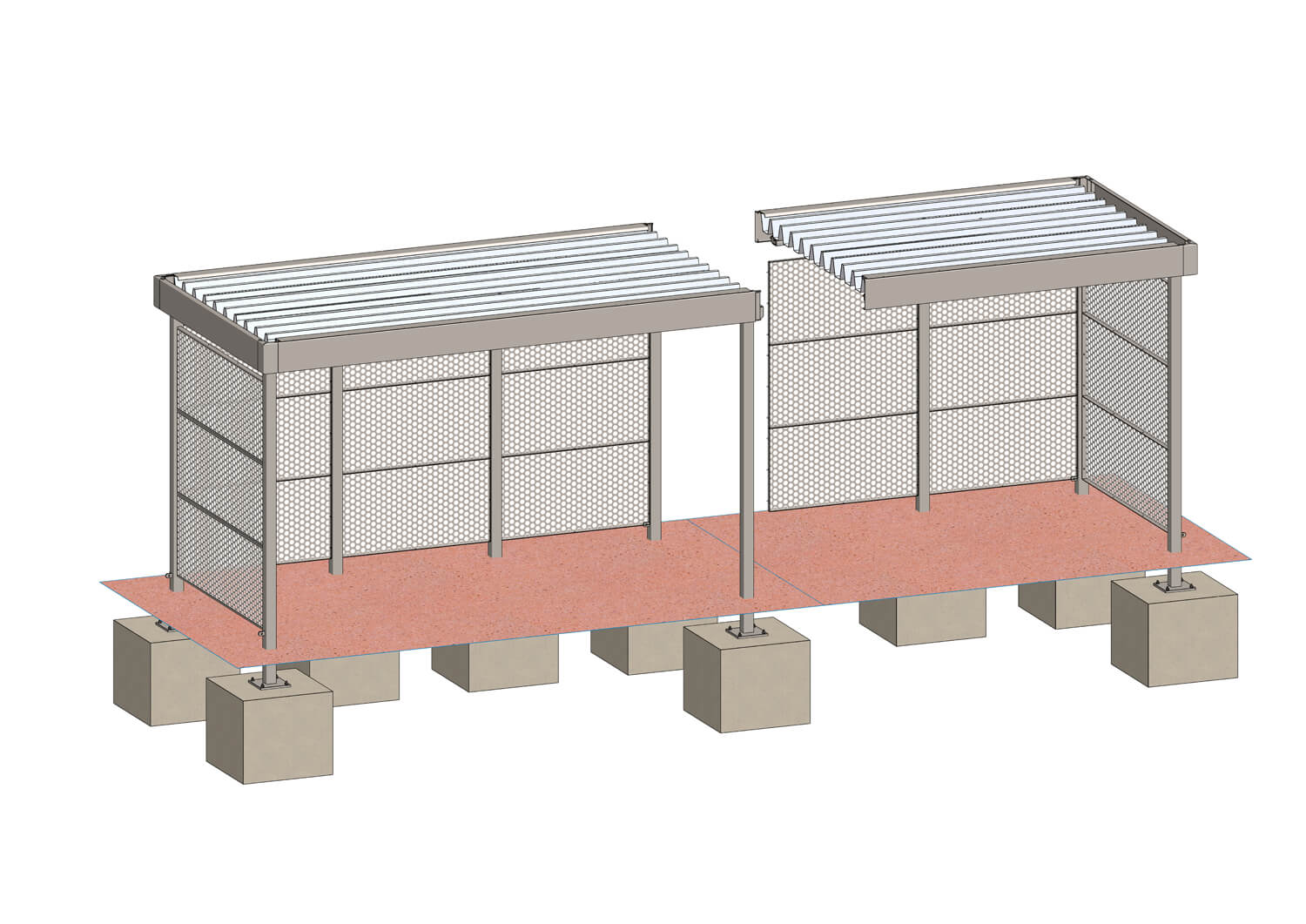 Überdachung mit Wandmodulen