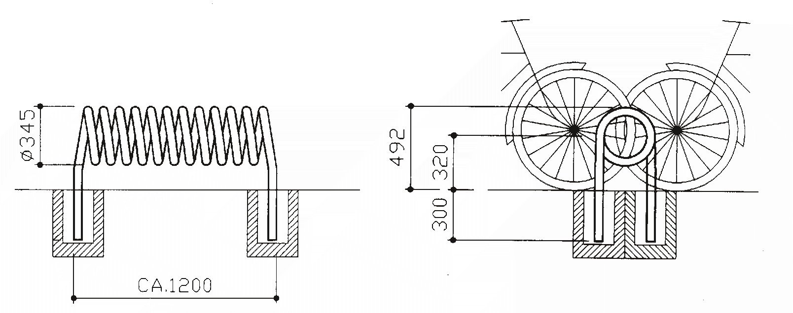 Fahrradständer OMEGA Maße