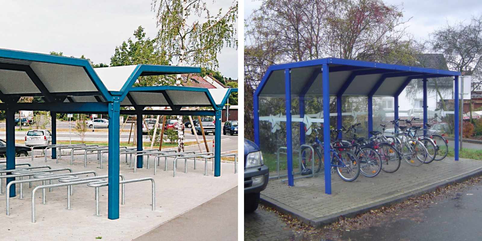 Überdachung RATIO als Fahrradüberdachung mit Rastersystem Überdachung RATIO als Fahrradüberdachung mit Rastersystem