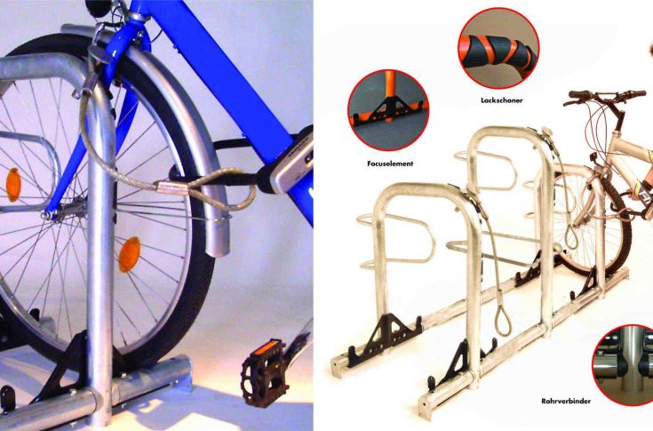 BETA-CLASSICO mit Seil BETA-CLASSICO Fahrradanlehnbügel – Flexible Installation mit extra sicherer Befestigung