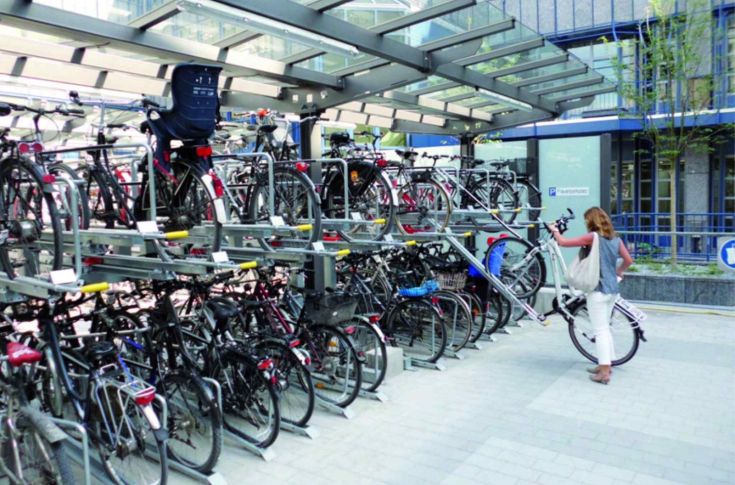 DOPPELSTOCKPARKER Fahrrad Doppelstockparker – Kompakte Lösung mit Hebeltechnik für doppelten Parkraum