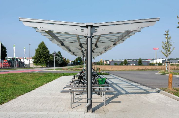 FAVORIA Fahrradüberdachung – Platzsparende Kragkonstruktion mit erweiterbarem System