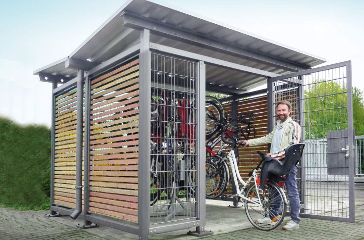 KADURA Fahrradgarage – Kompakte Paketlösung mit innovativem vertikalen Fahrradständer und sicherem Schutz