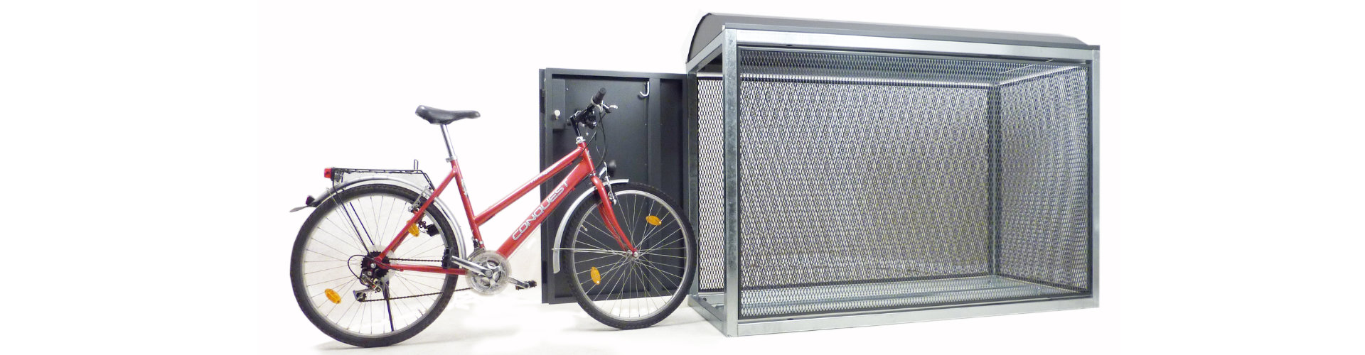 Fahrradbox ARETUS Classico mit Seitenwänden aus Streckmetall