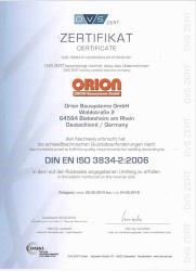 Zertifikat: DVS ZERT: DIN EN ISO 3834-2:2006