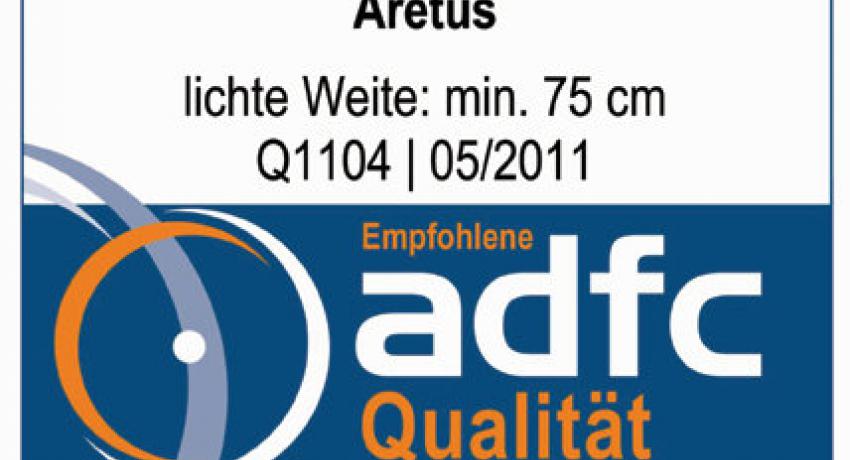 Qualitätssiegel des ADFC für die Fahrradbox ARETUS